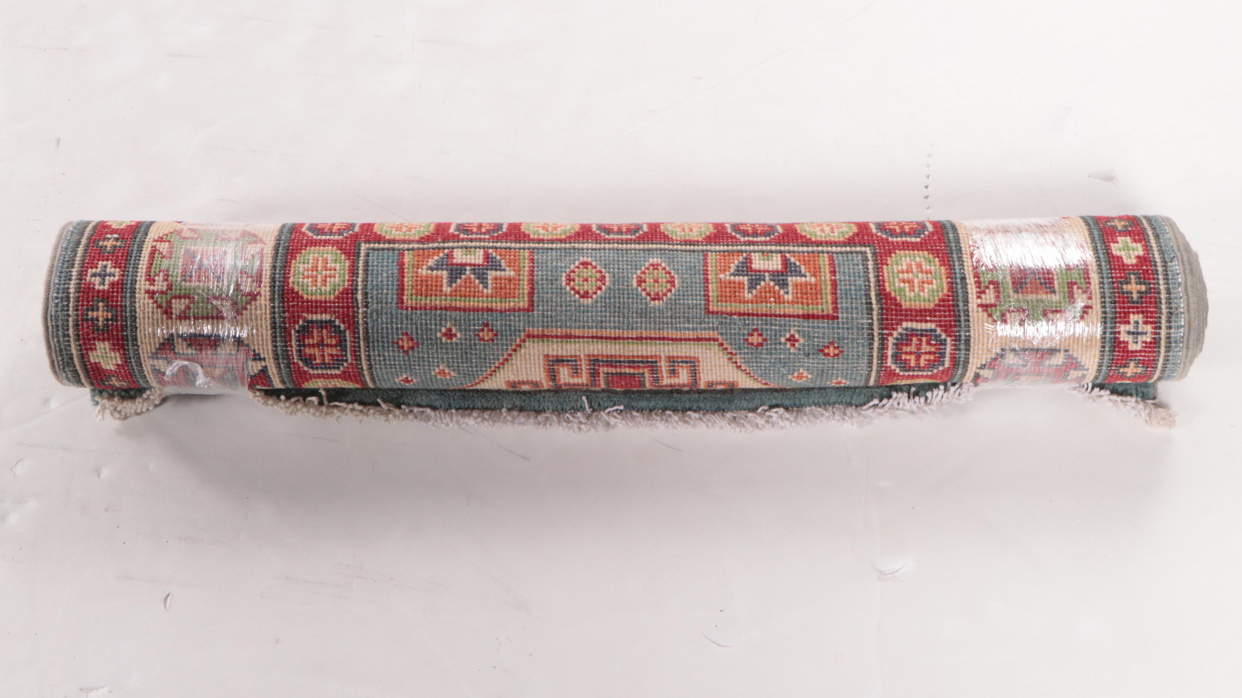 3' x 4'2 Hand-Knotted Pakistani Kazak Area Rug