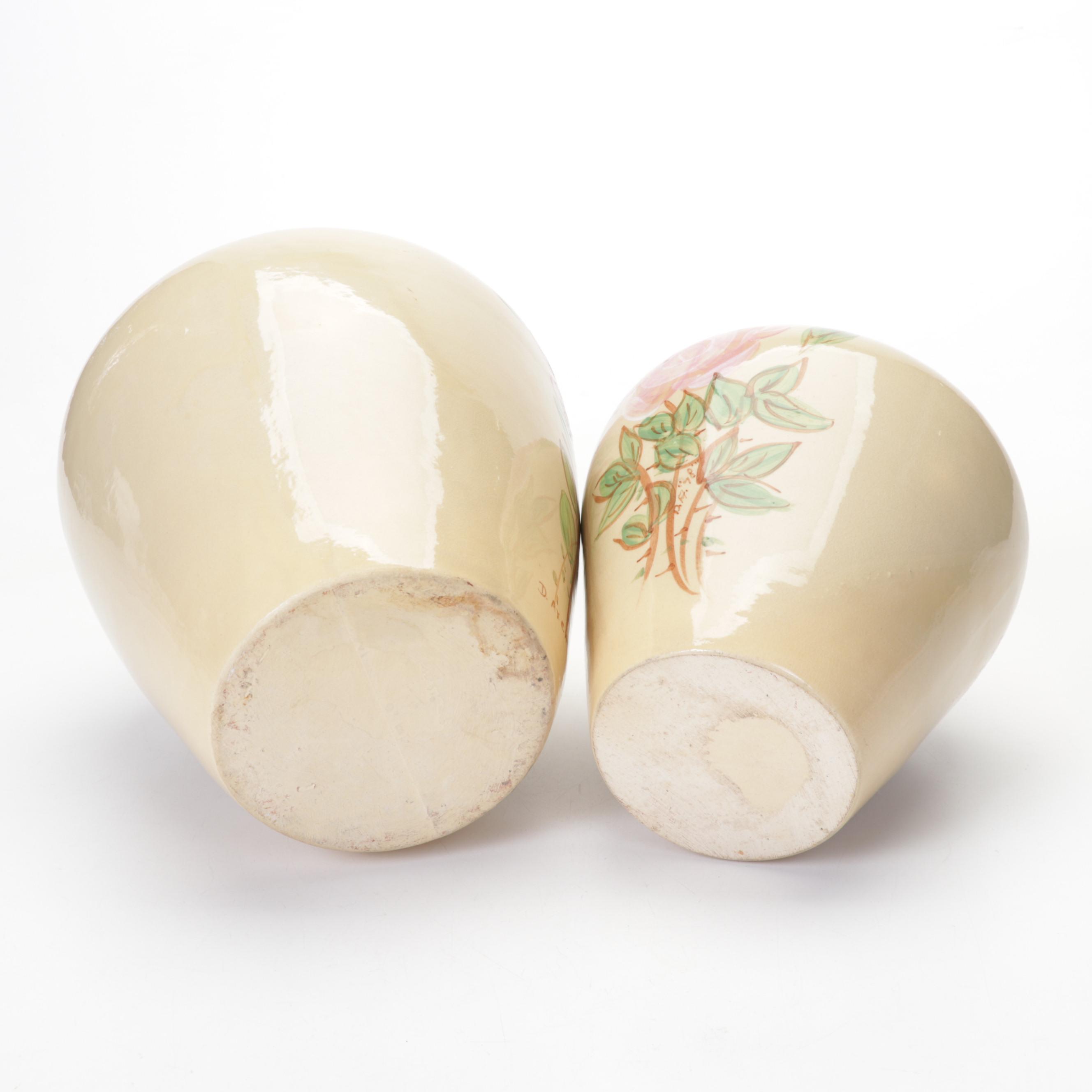 Dorothy Archer for Robinson Ramsbottom Hand-Painted Pottery Vases, 1970s