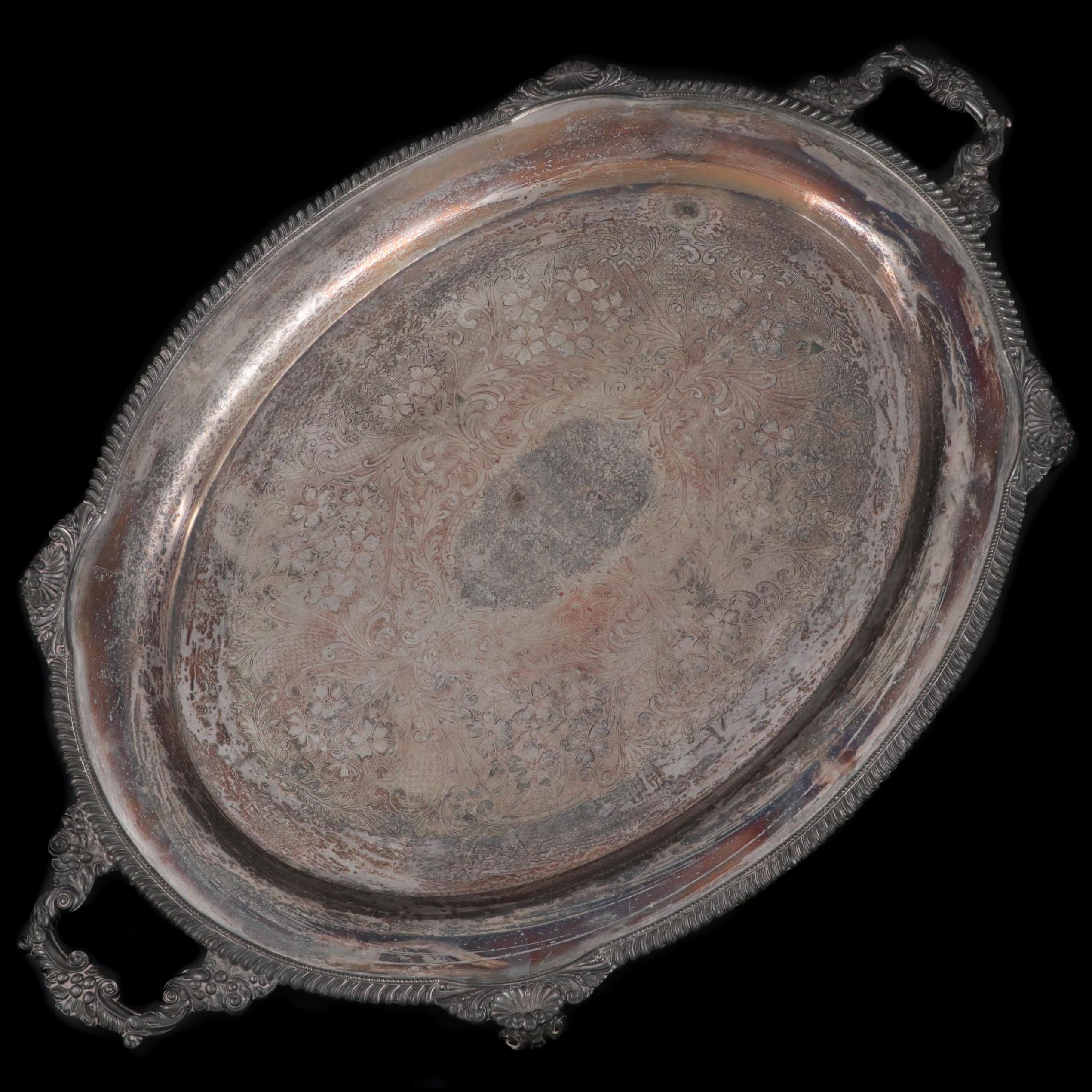 Theodore B. Starr Silver Plate Footed Tray, Early 20th Century