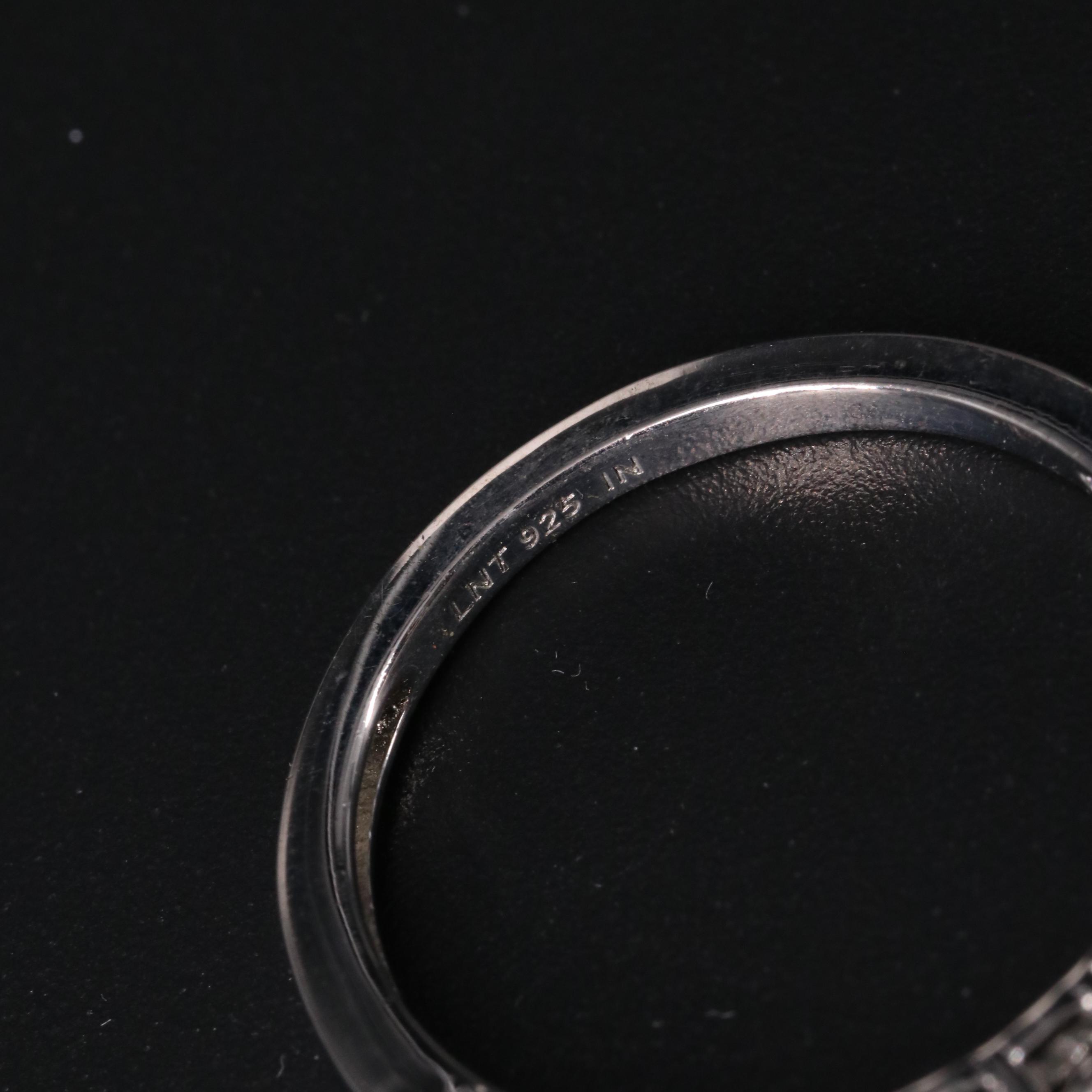 Sterling Light Blue Topaz with Cubic Zirconia Band