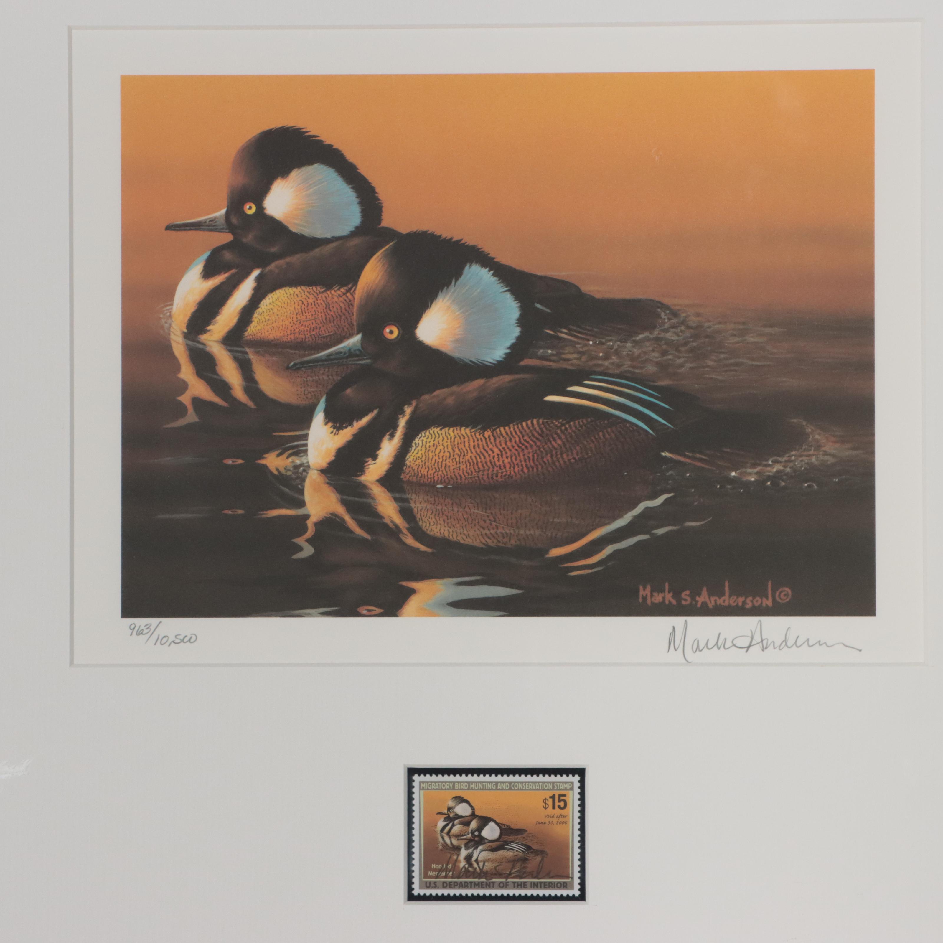 Waterfowl Themed Offset Lithographs and Postage Stamps