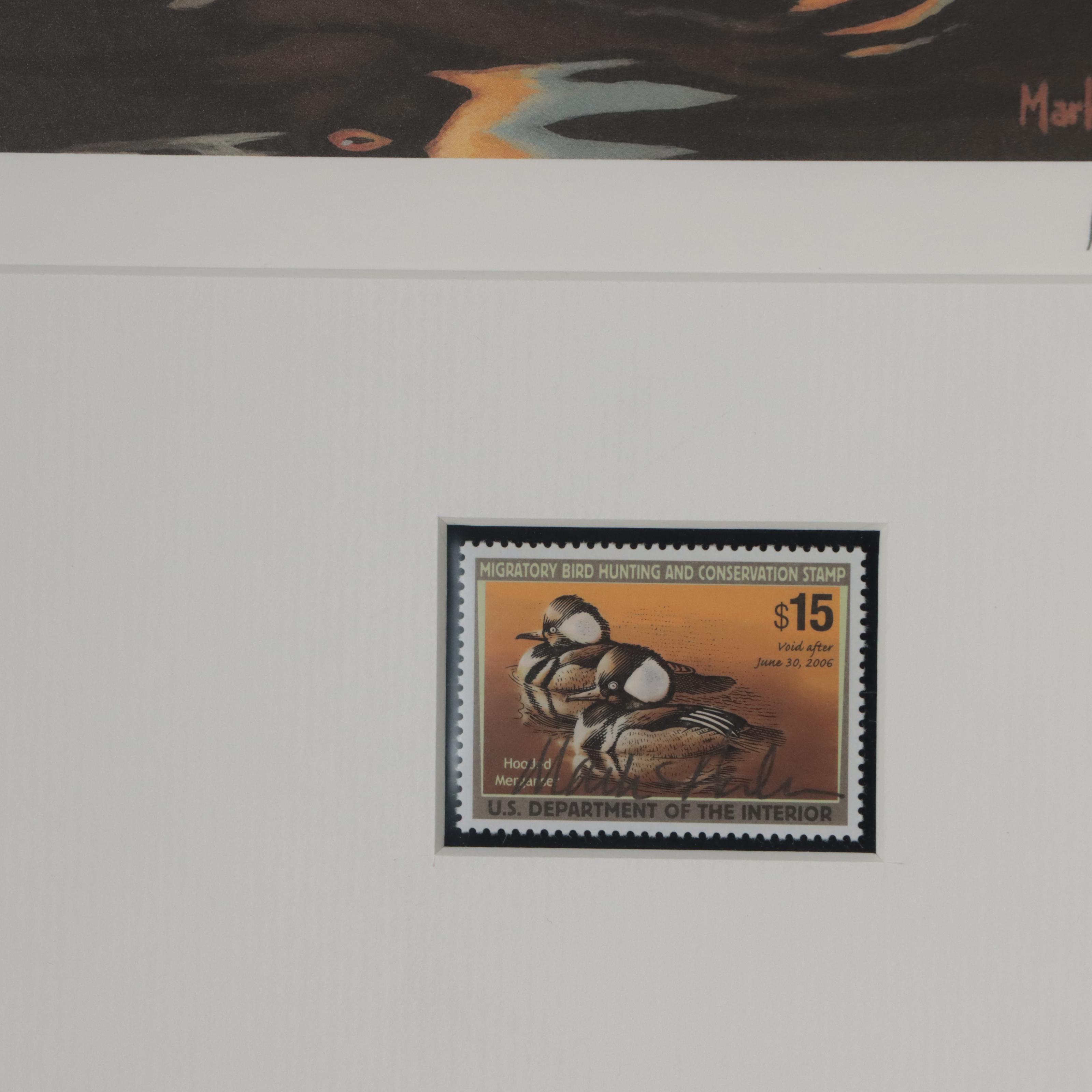 Waterfowl Themed Offset Lithographs and Postage Stamps