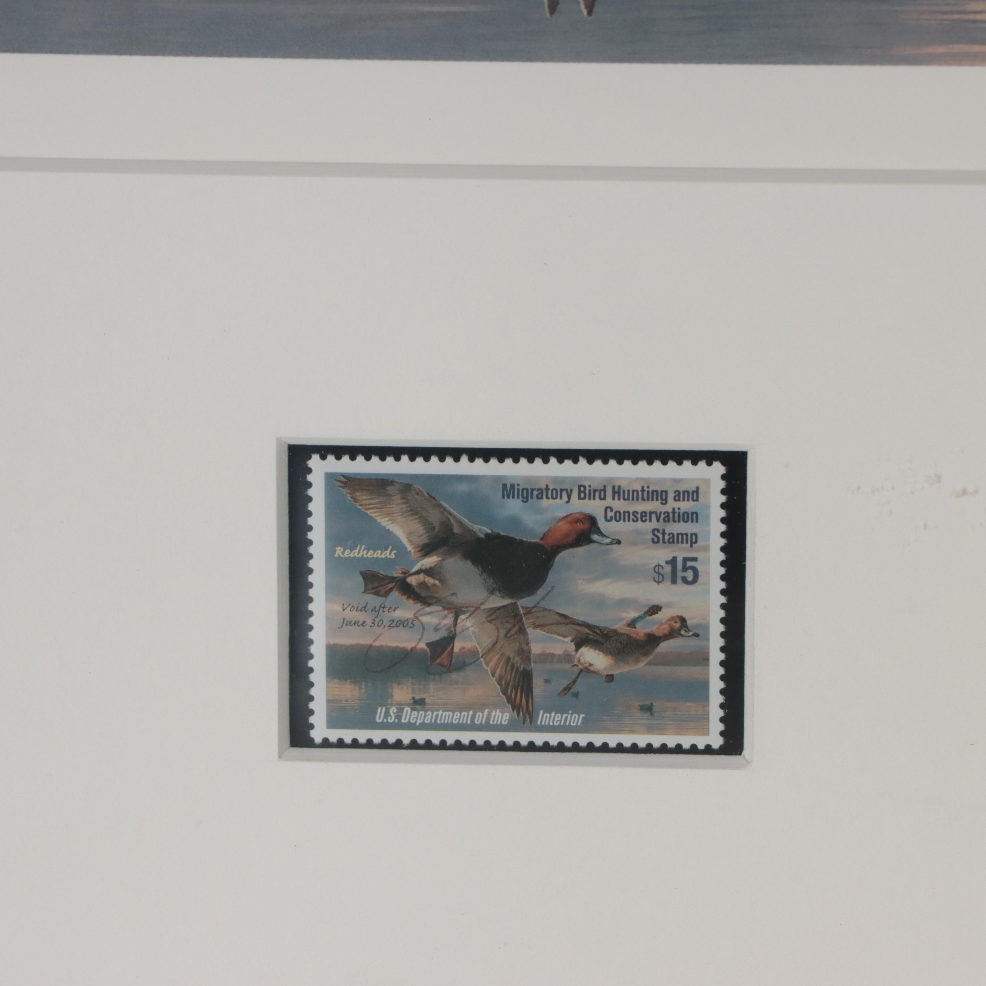 Waterfowl Themed Offset Lithographs and Postage Stamps