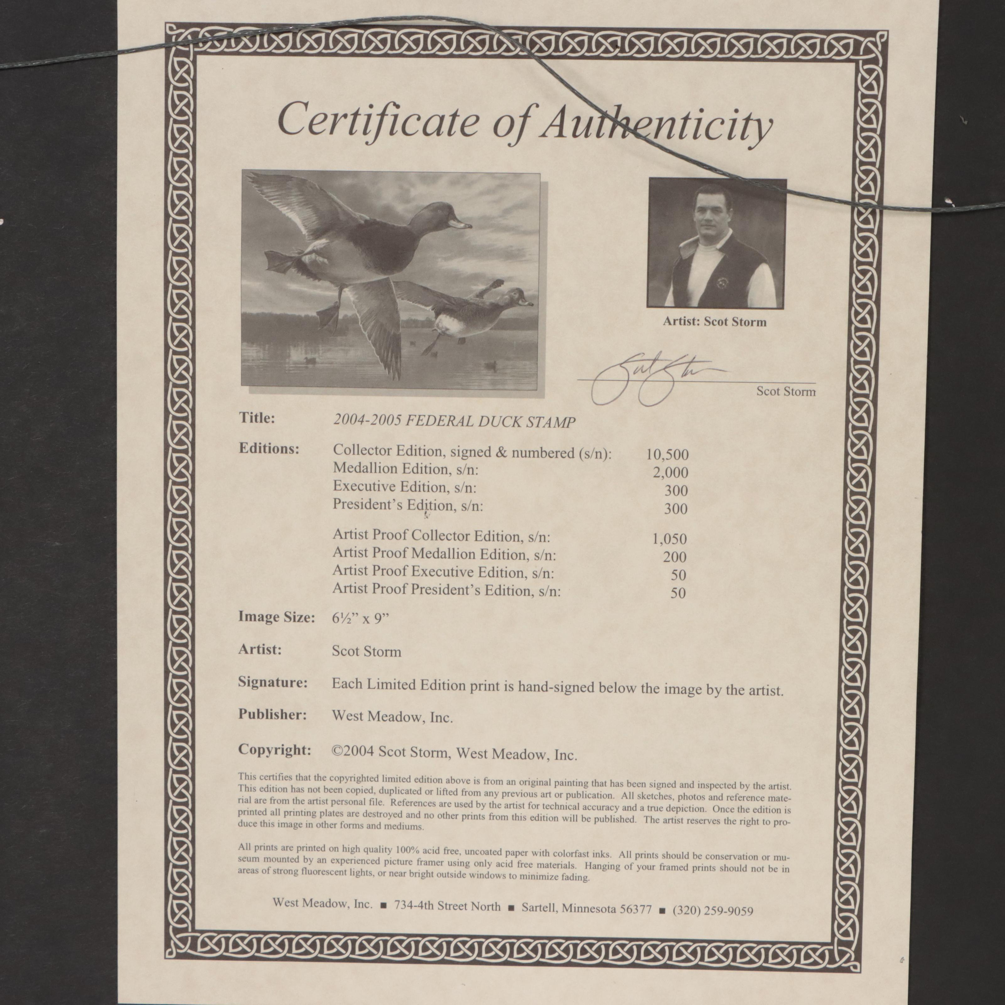 Waterfowl Themed Offset Lithographs and Postage Stamps