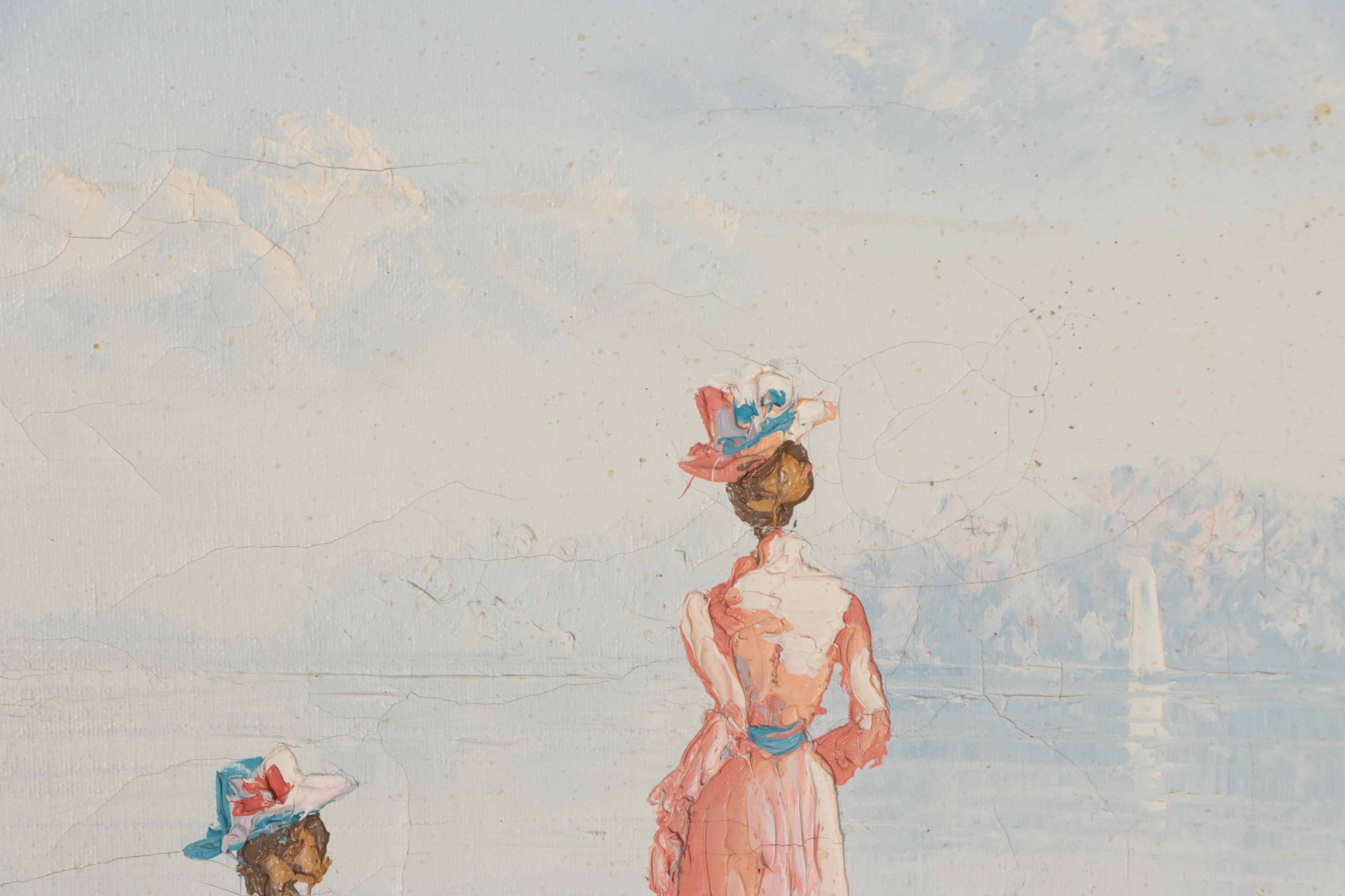 Marie Charley Impressionist Style Coastal Landscape Oil Painting