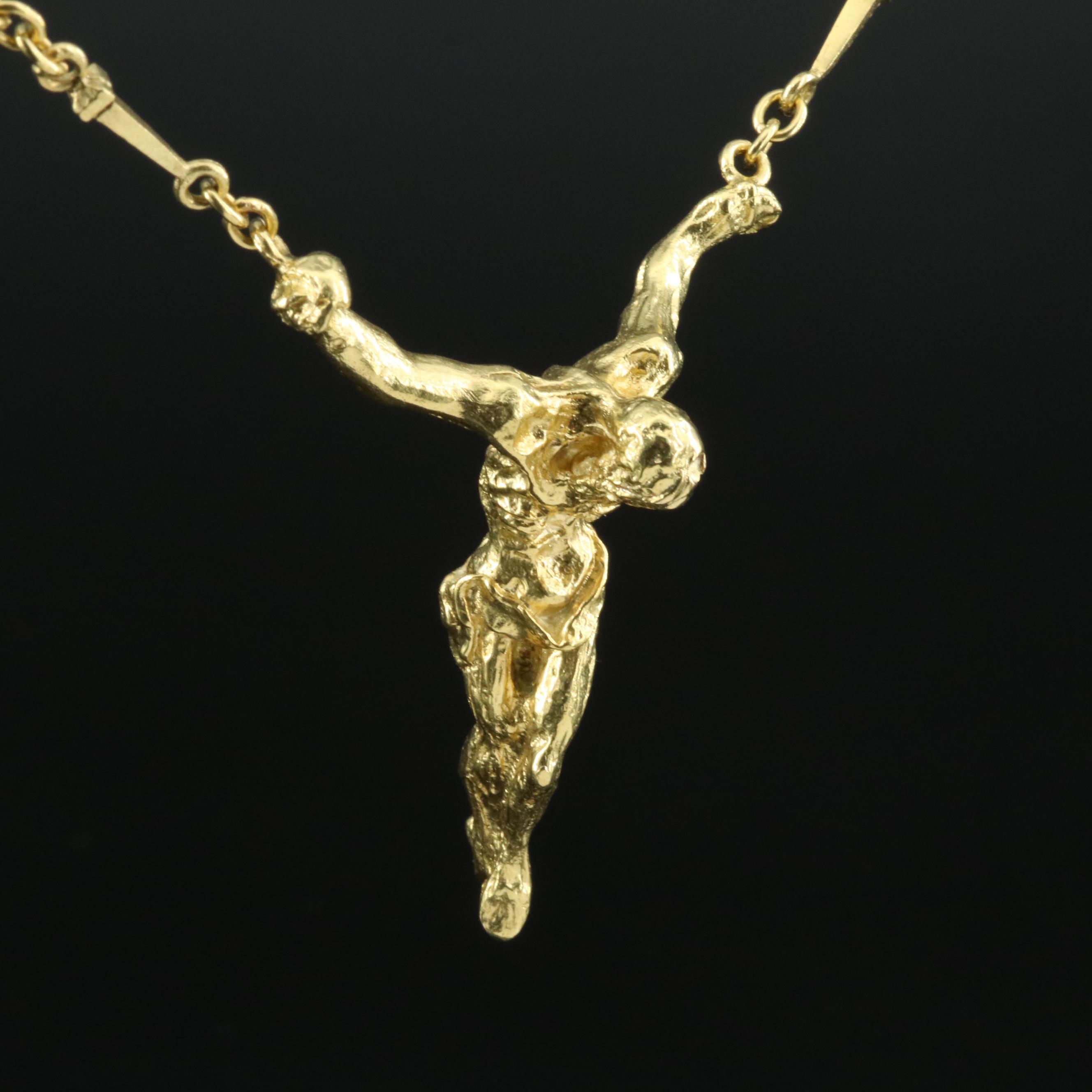 Salvador Dali "Christo De San Juan De Le Cruz" 18K Necklace