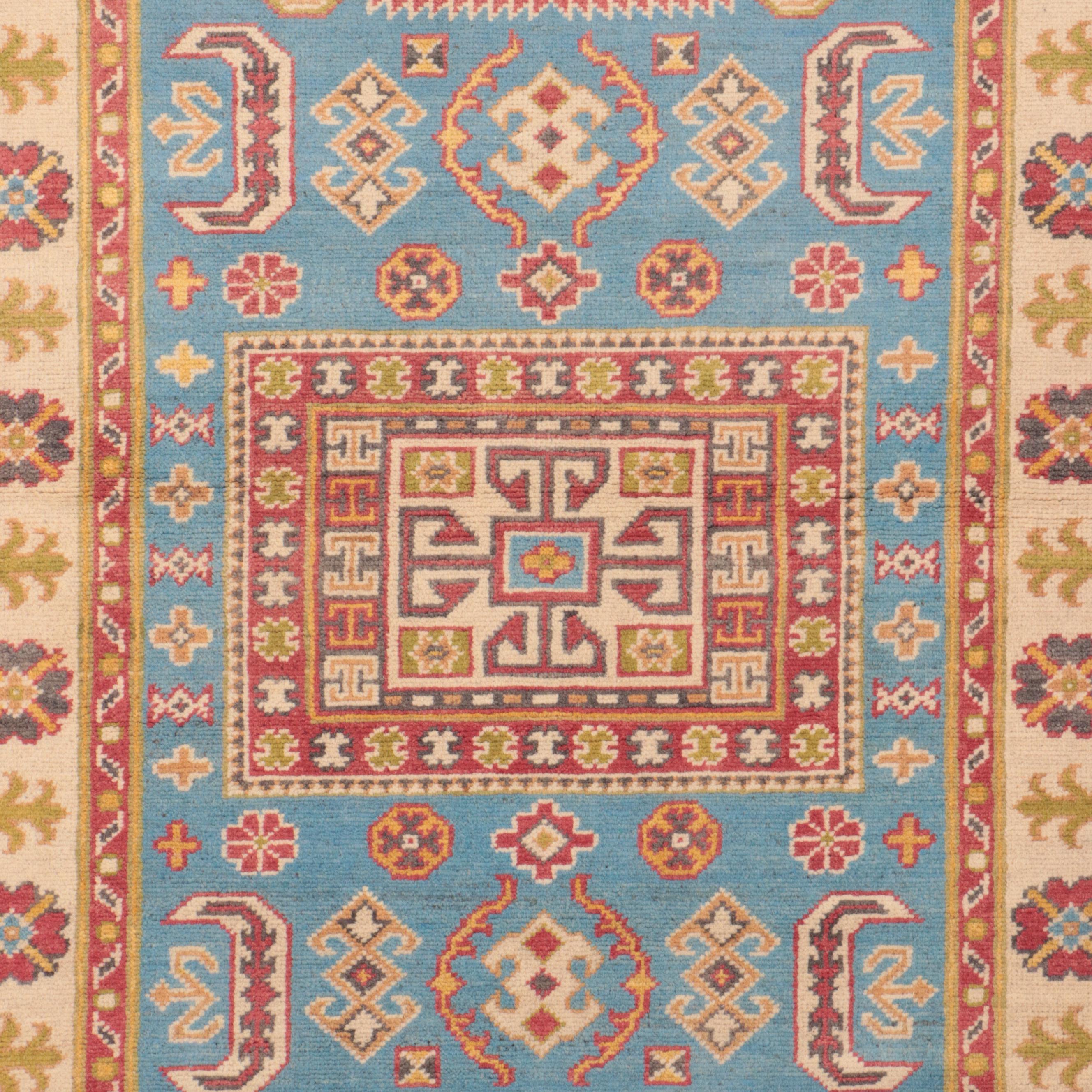 3'3 x 4'8 Hand-Knotted Pakistani Kazak Area Rug