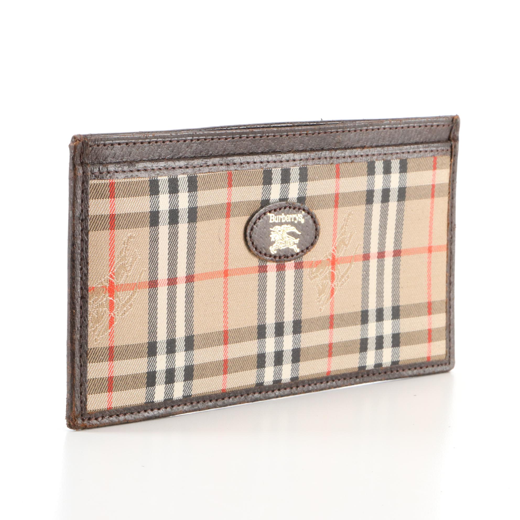 Burberry Slim Wallet in Nova Check and Leather Trim