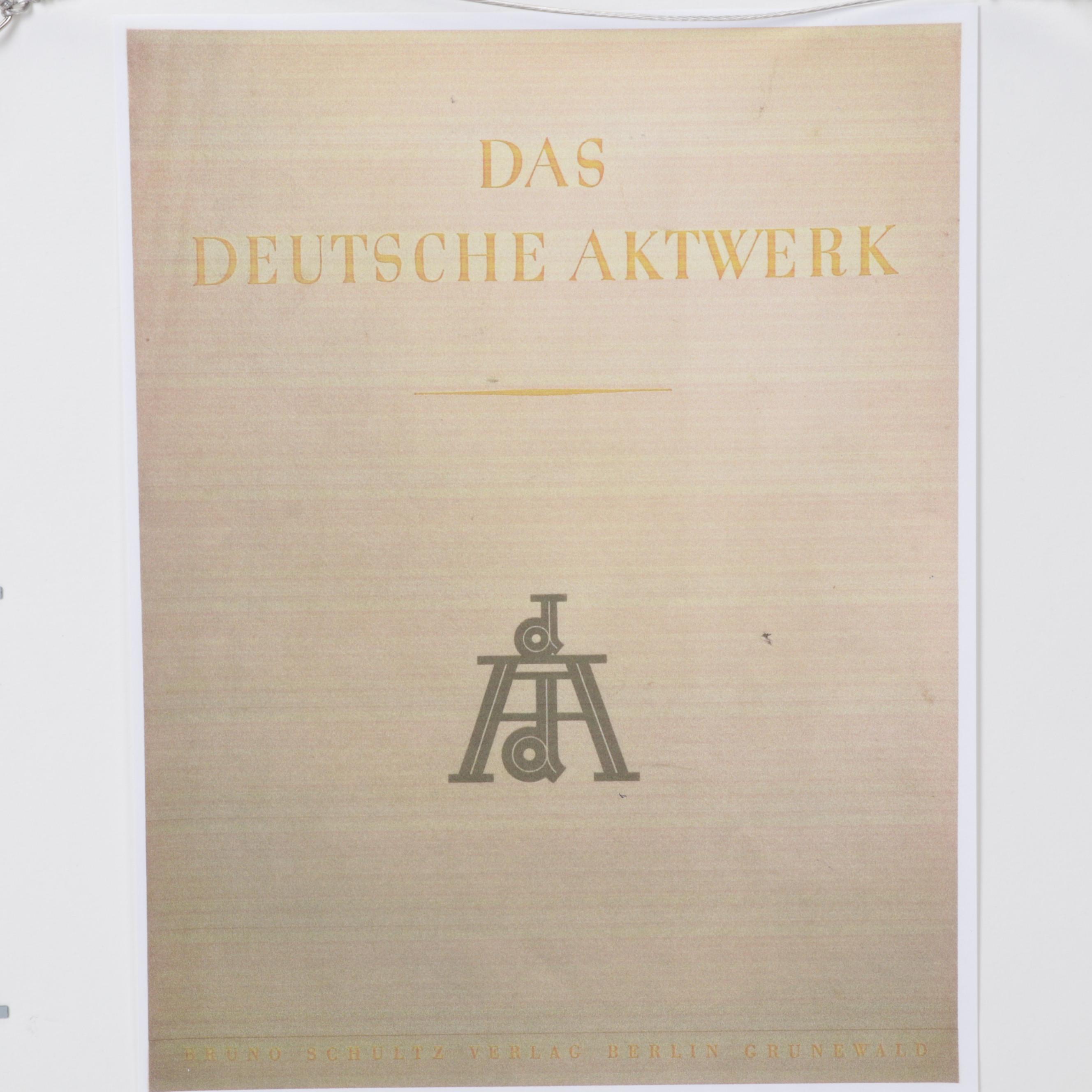 Carl Semon Female Nude Portrait Halftone From "Das Deutsche Aktwerk," Circa 1940