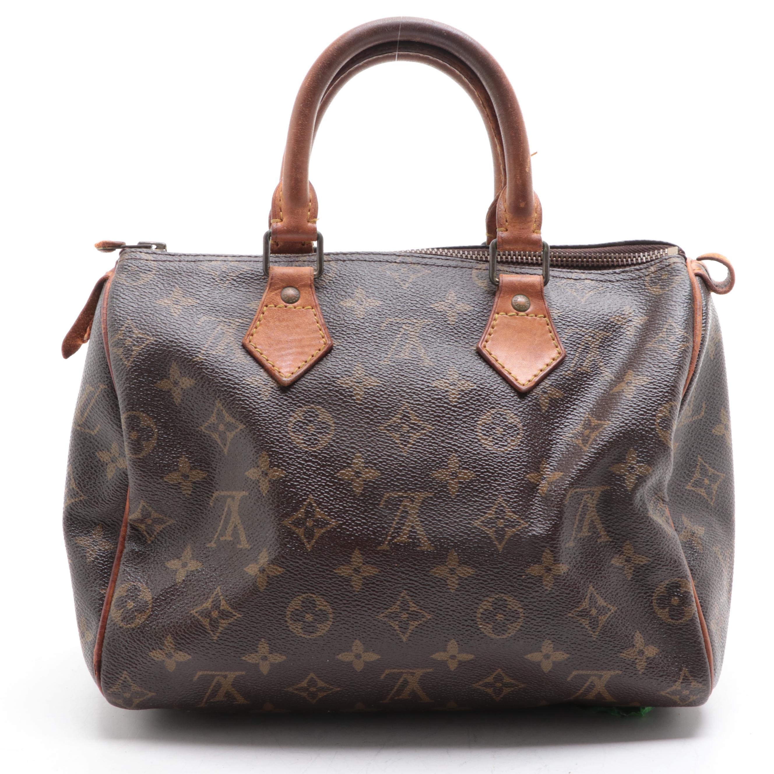 Louis Vuitton Speedy 25 Satchel in Monogram Canvas with Vachetta Leather