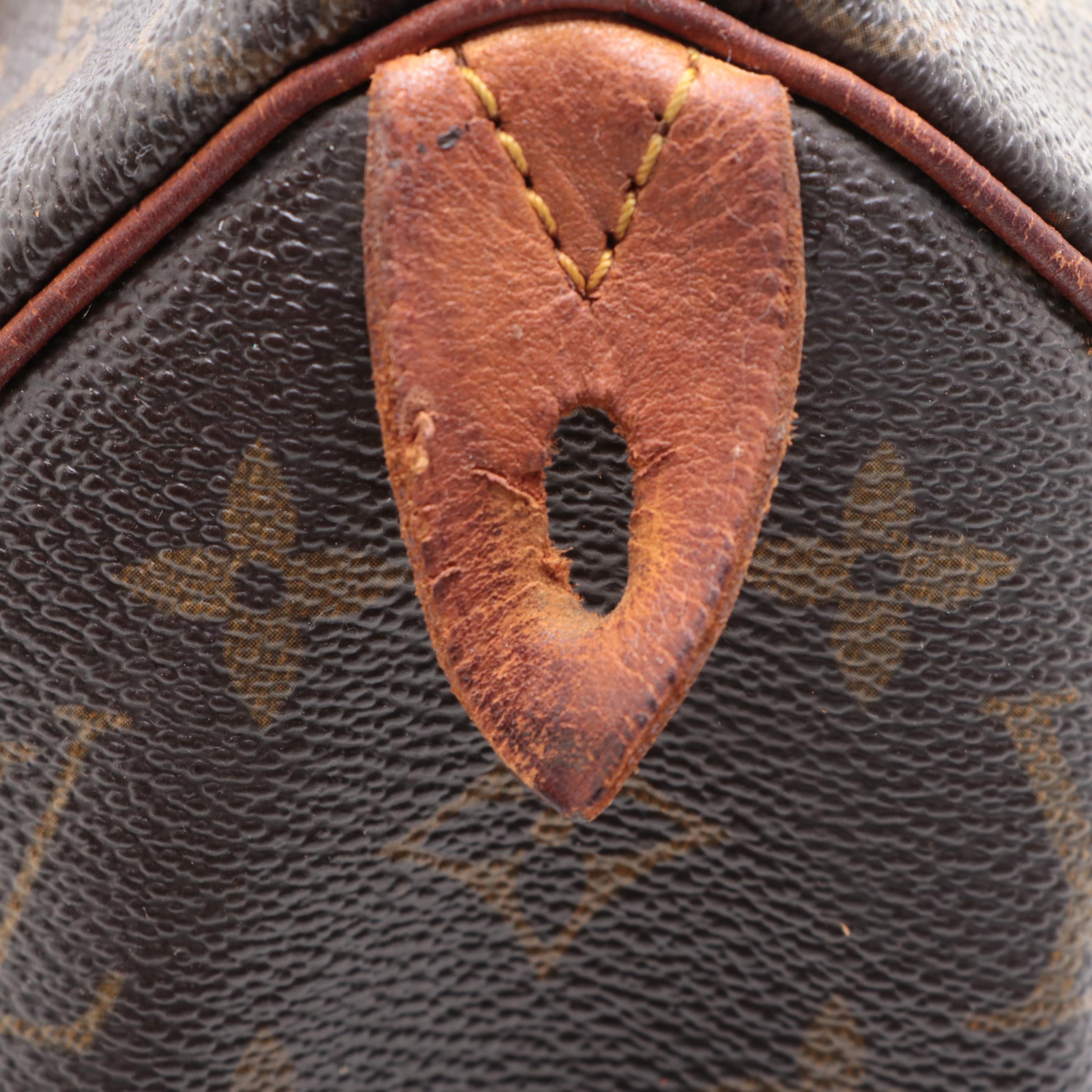 Louis Vuitton Speedy 25 Satchel in Monogram Canvas with Vachetta Leather