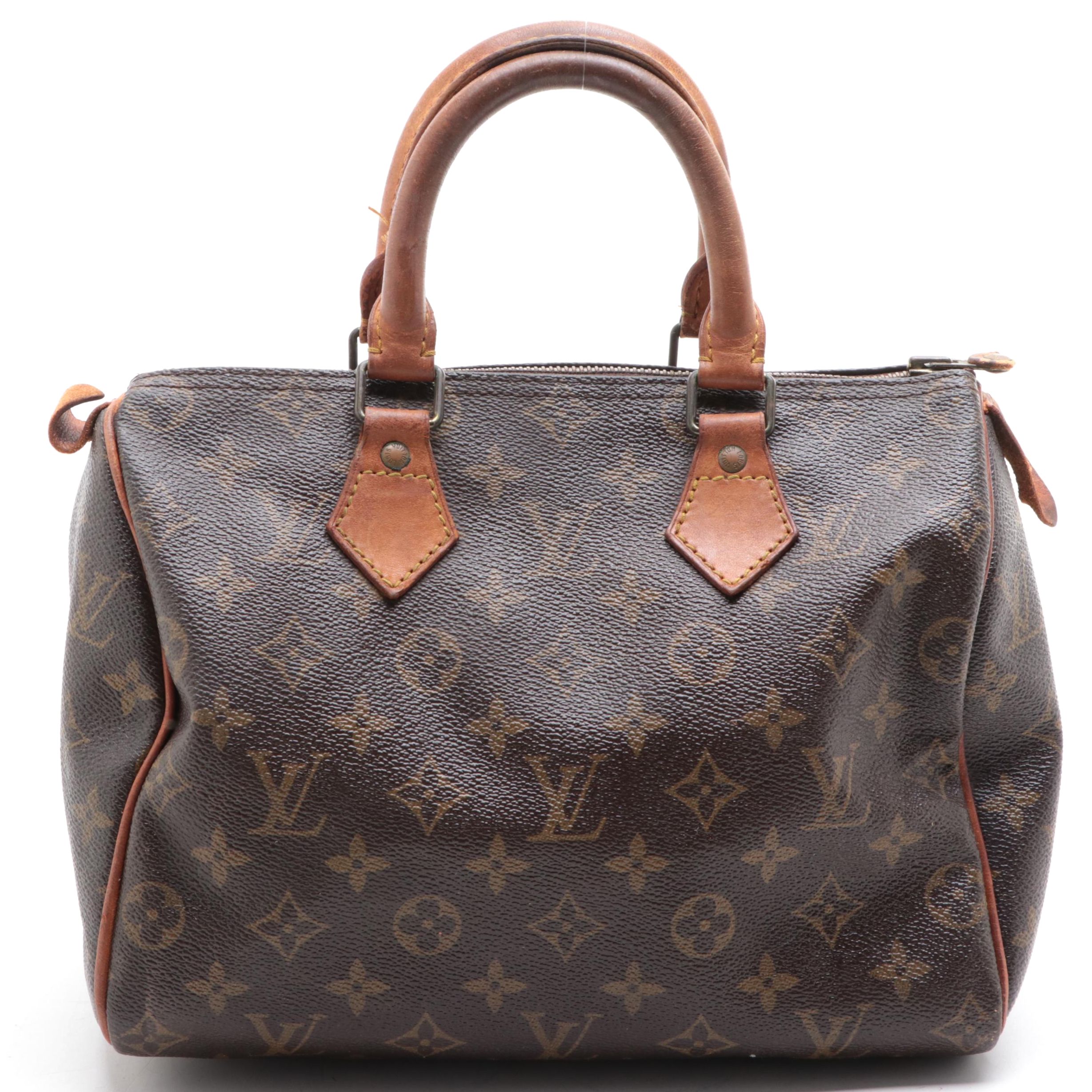 Louis Vuitton Speedy 25 Satchel in Monogram Canvas with Vachetta Leather
