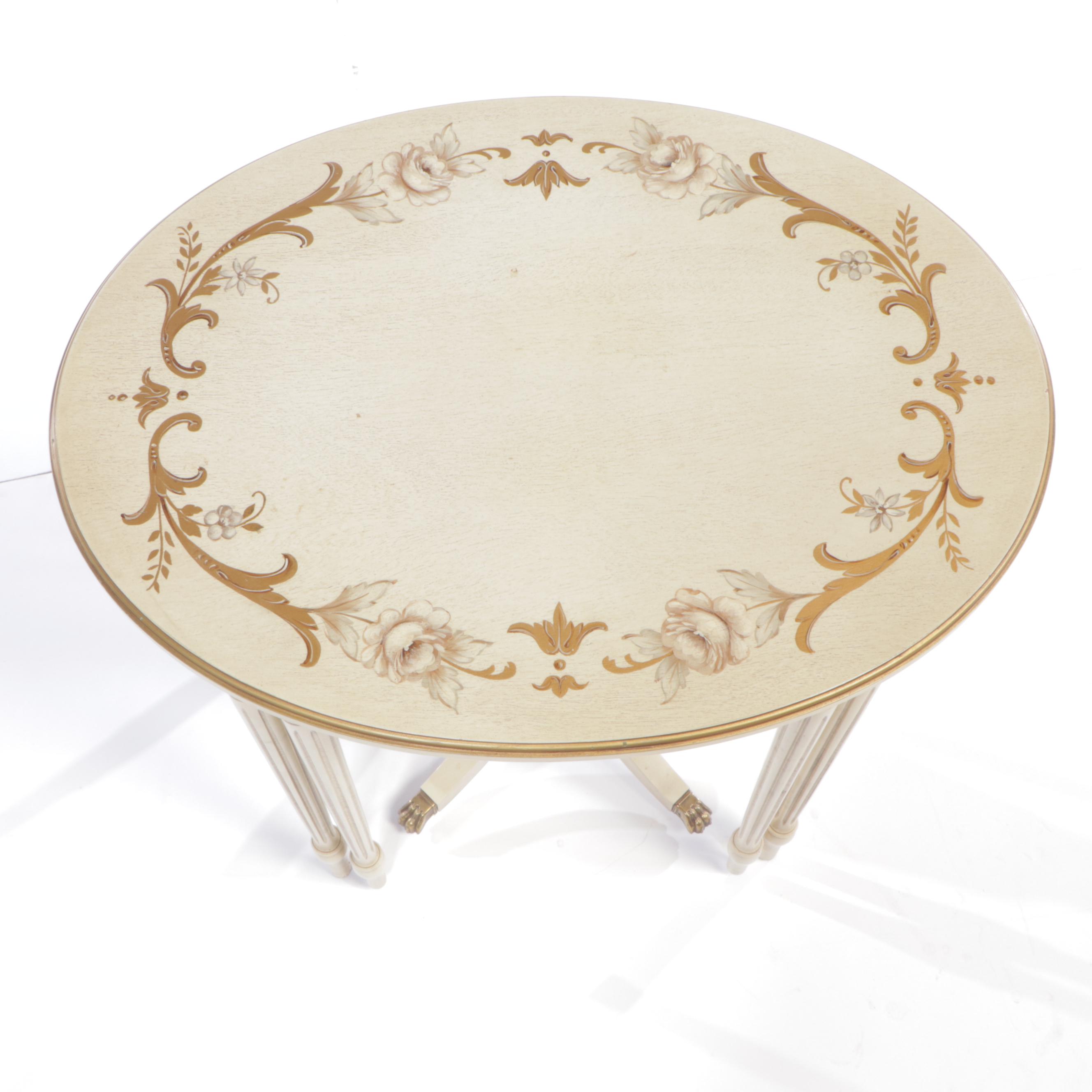 Three Imperial Classical Style Paint-Decorated and Parcel-Gilt Nesting Tables