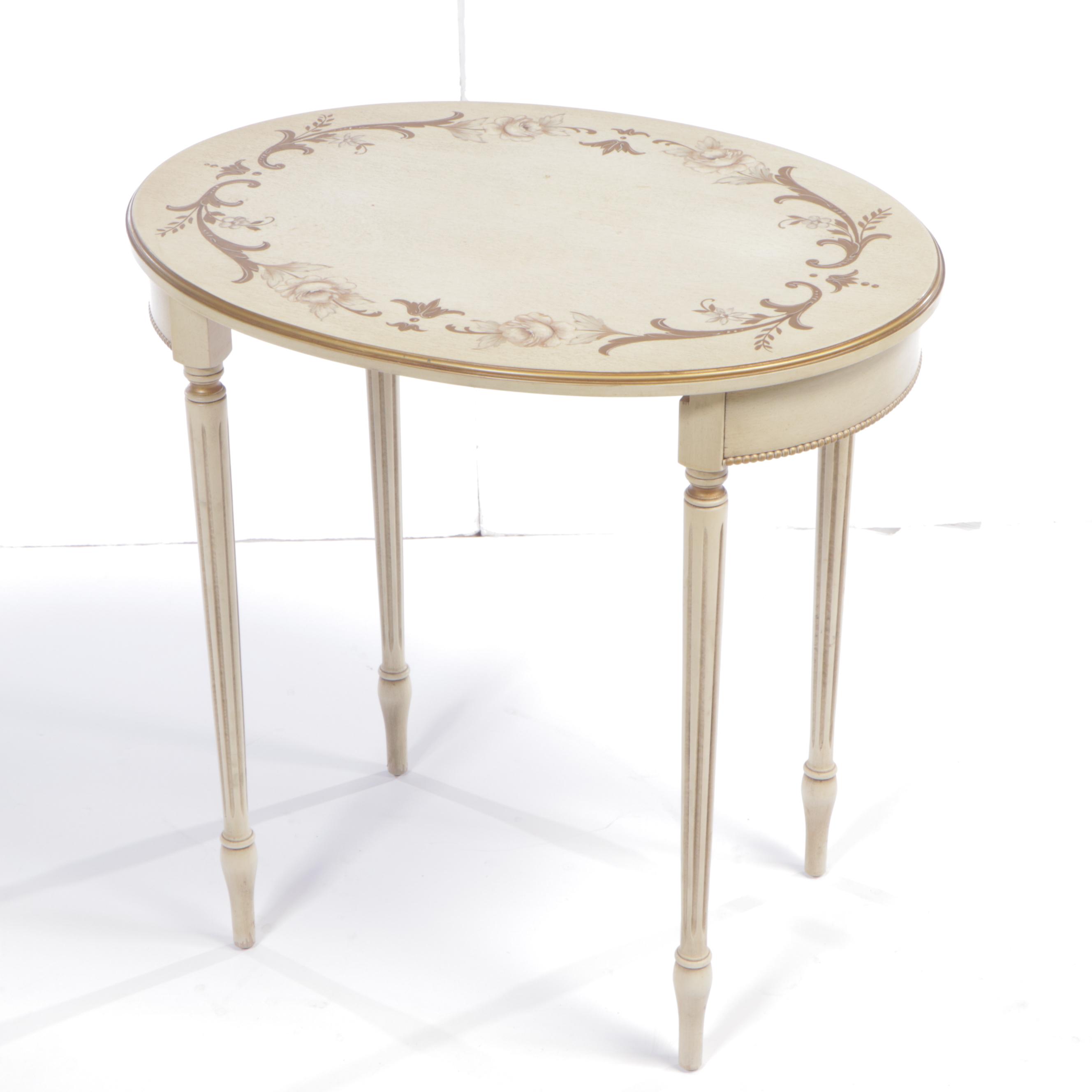 Three Imperial Classical Style Paint-Decorated and Parcel-Gilt Nesting Tables