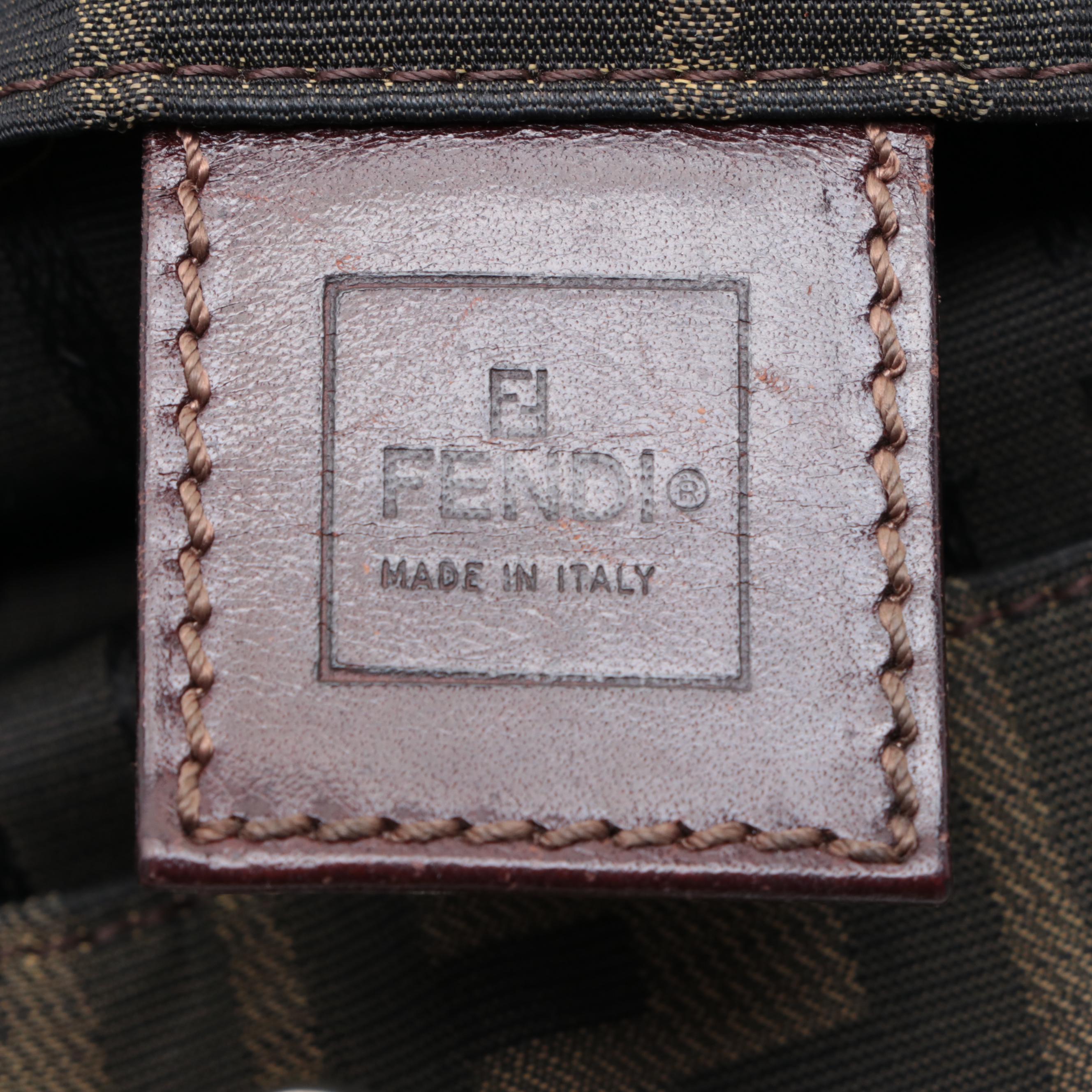 Fendi Small Tote Bag in FF Zucca Jacquard Canvas and Leather