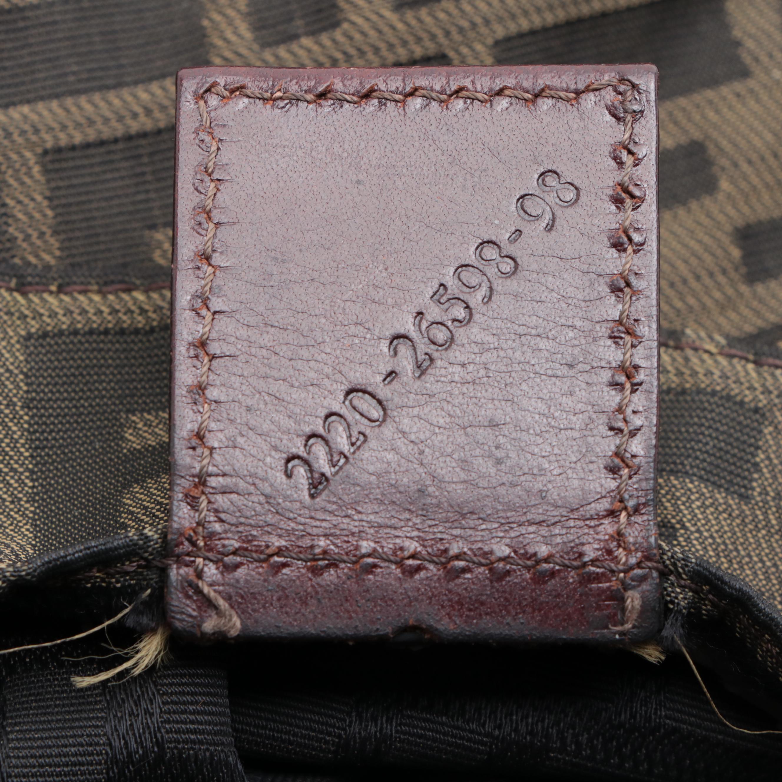 Fendi Small Tote Bag in FF Zucca Jacquard Canvas and Leather