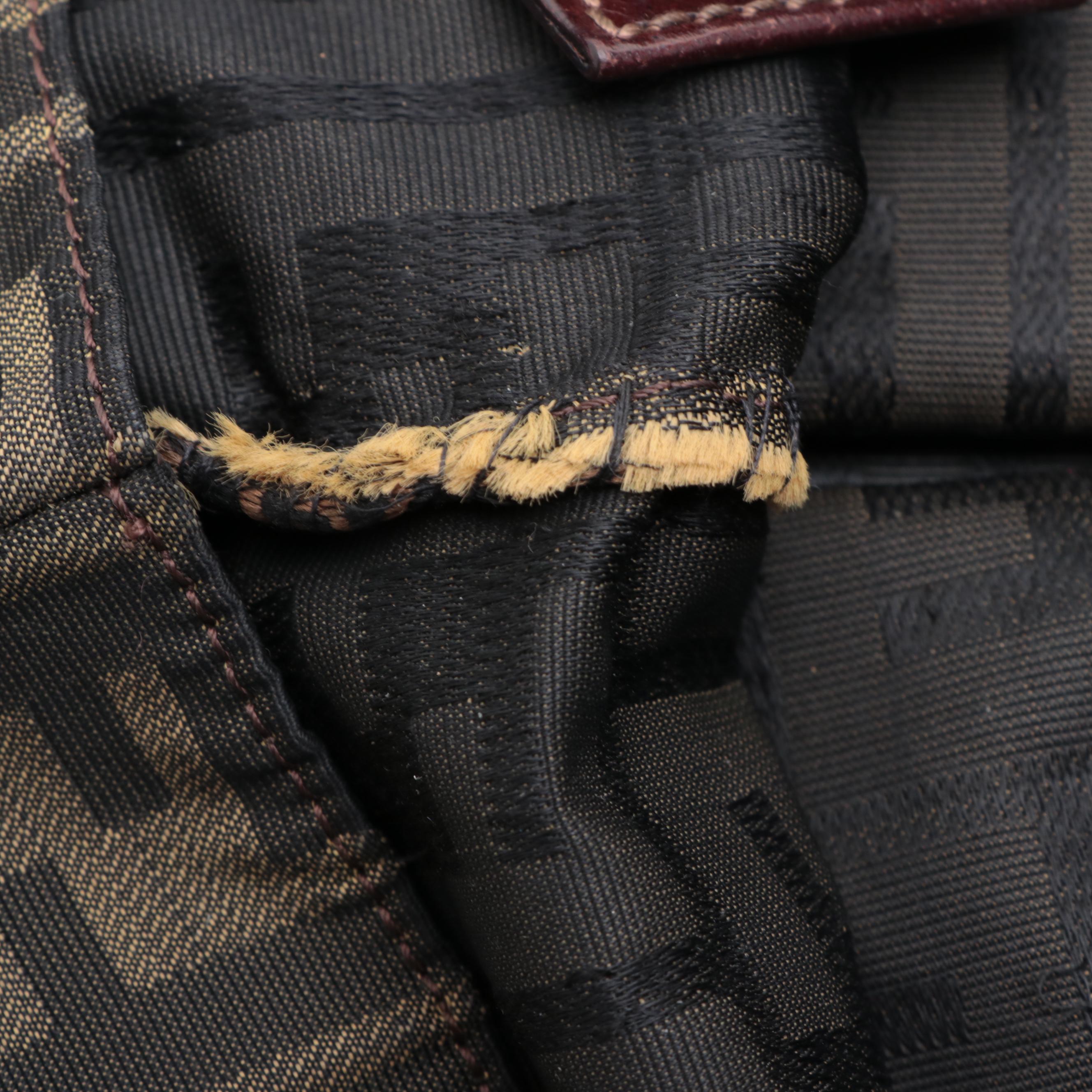 Fendi Small Tote Bag in FF Zucca Jacquard Canvas and Leather