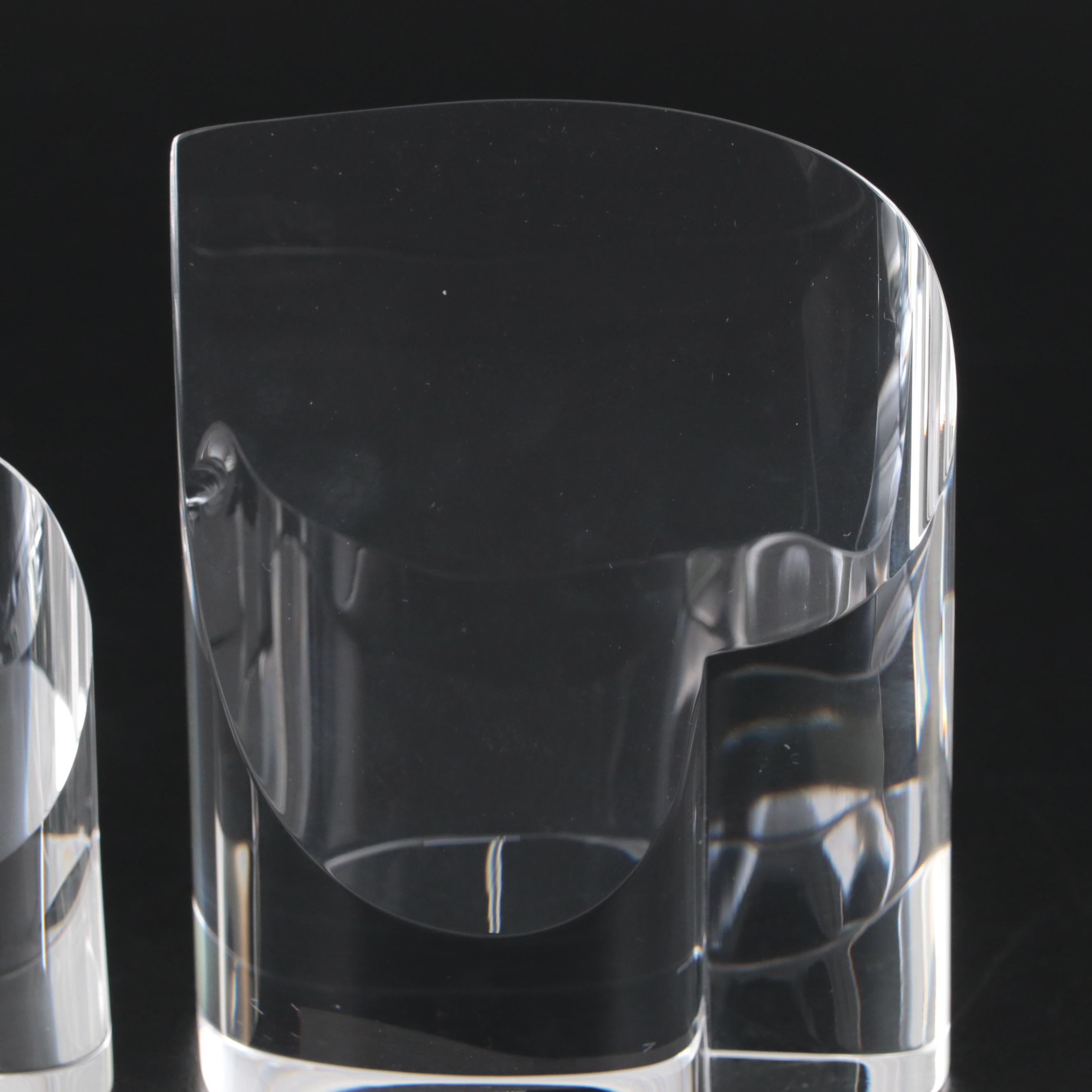 Steuben Art Glass "Heart Point Up" and "Heart Point Down" Paperweights