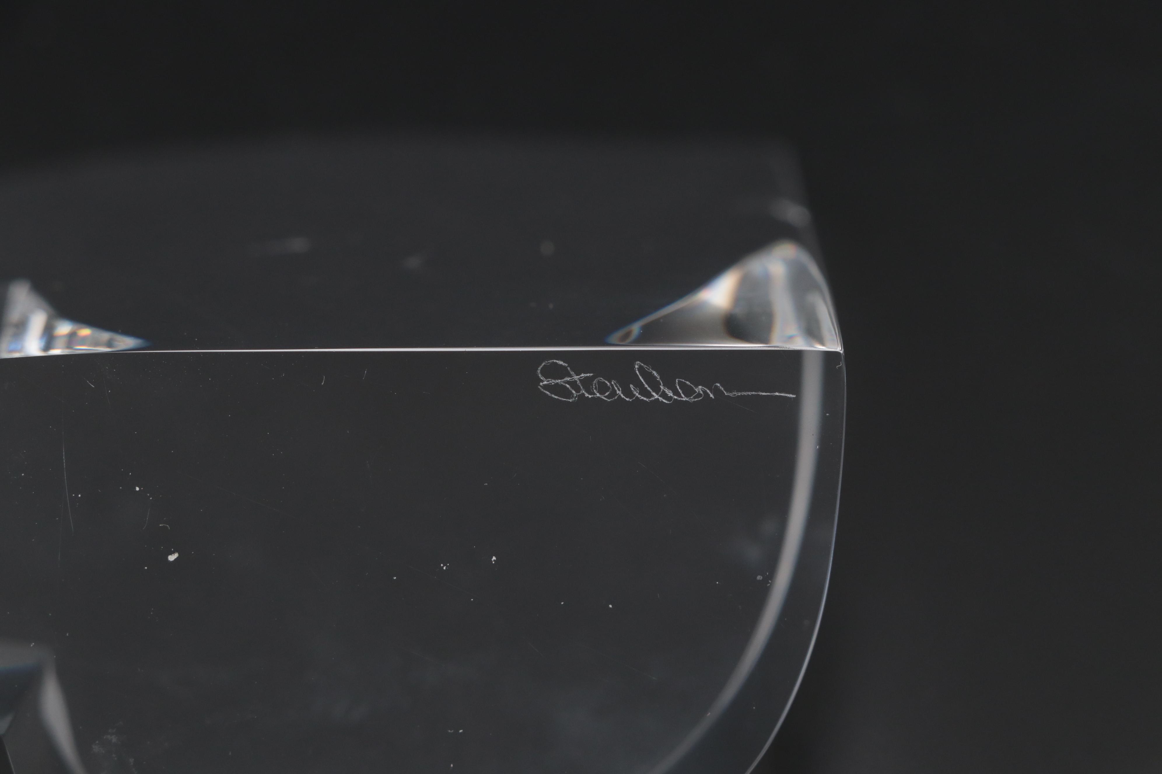 Steuben Art Glass "Heart Point Up" and "Heart Point Down" Paperweights