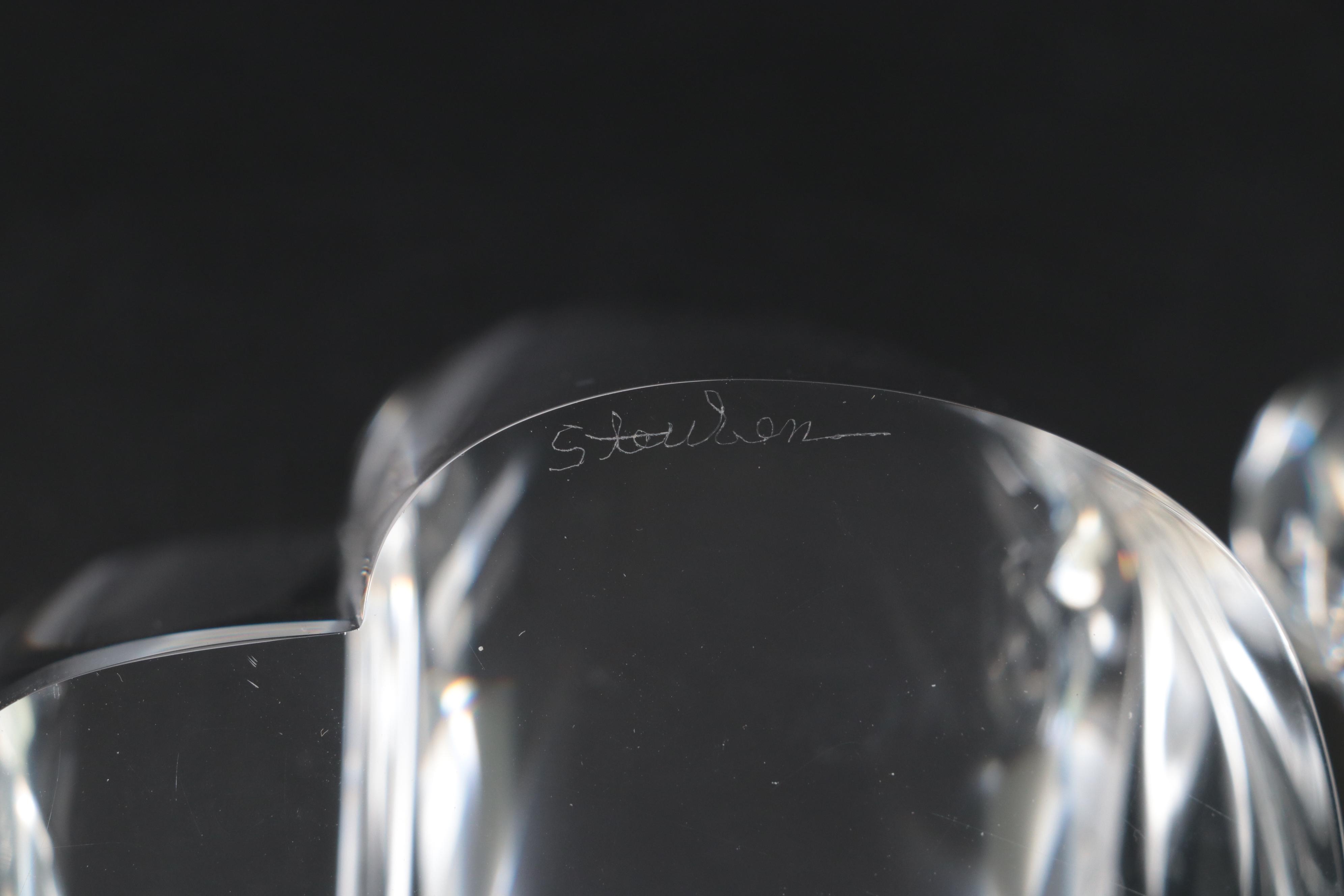 Steuben Art Glass "Heart Point Up" and "Heart Point Down" Paperweights