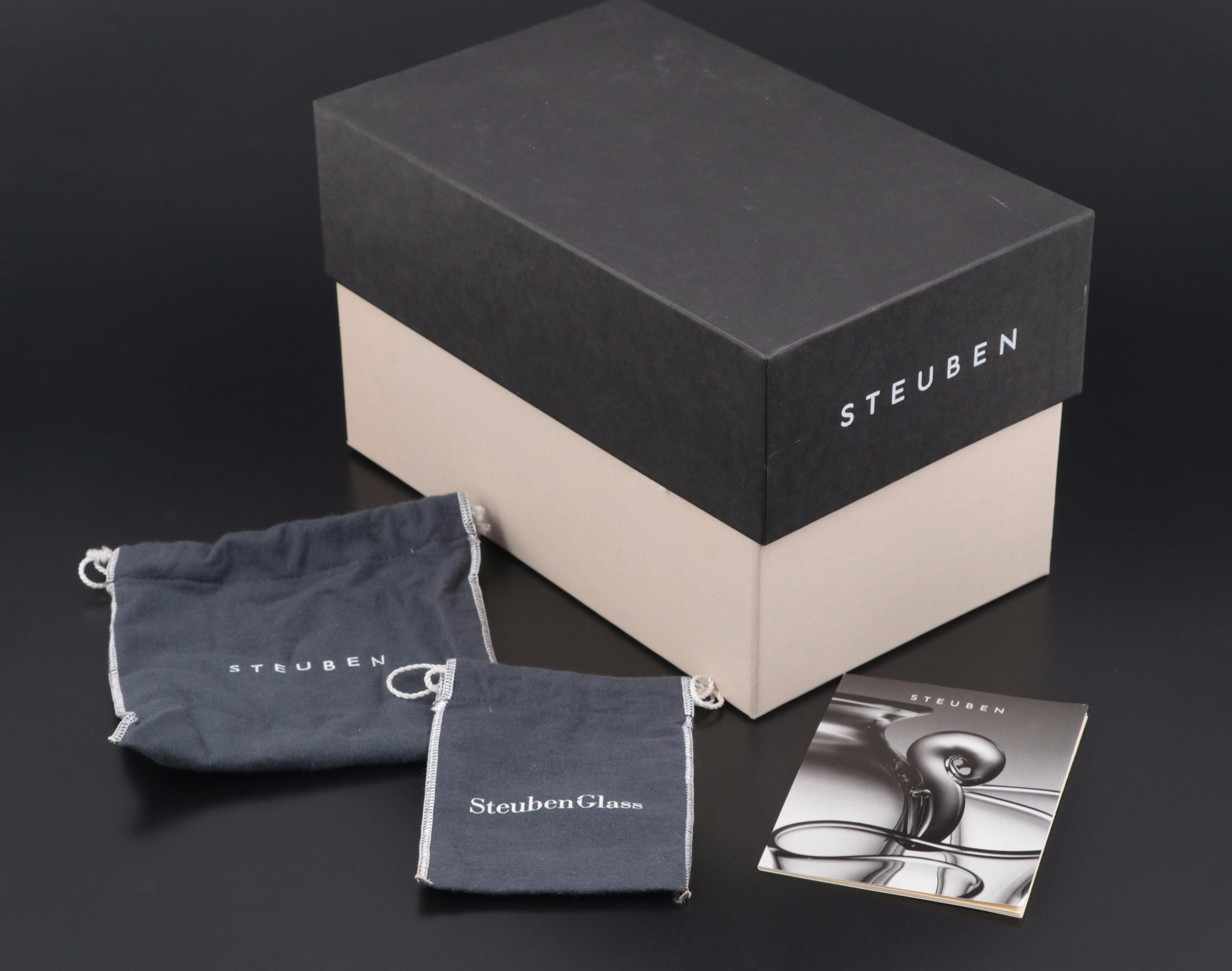 Steuben Art Glass "Heart Point Up" and "Heart Point Down" Paperweights