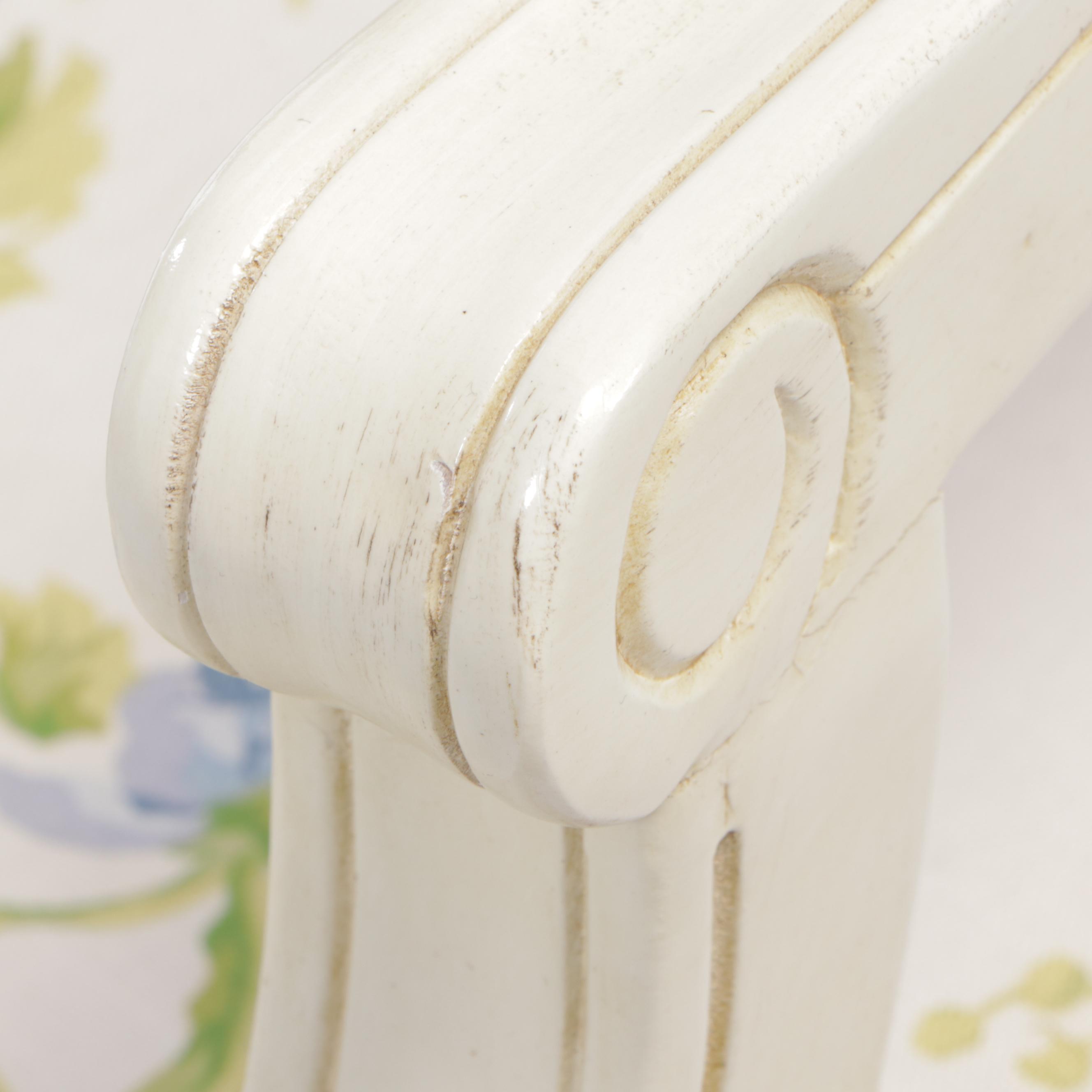 Louis XV Style Painted and Floral-Upholstered Fauteuil