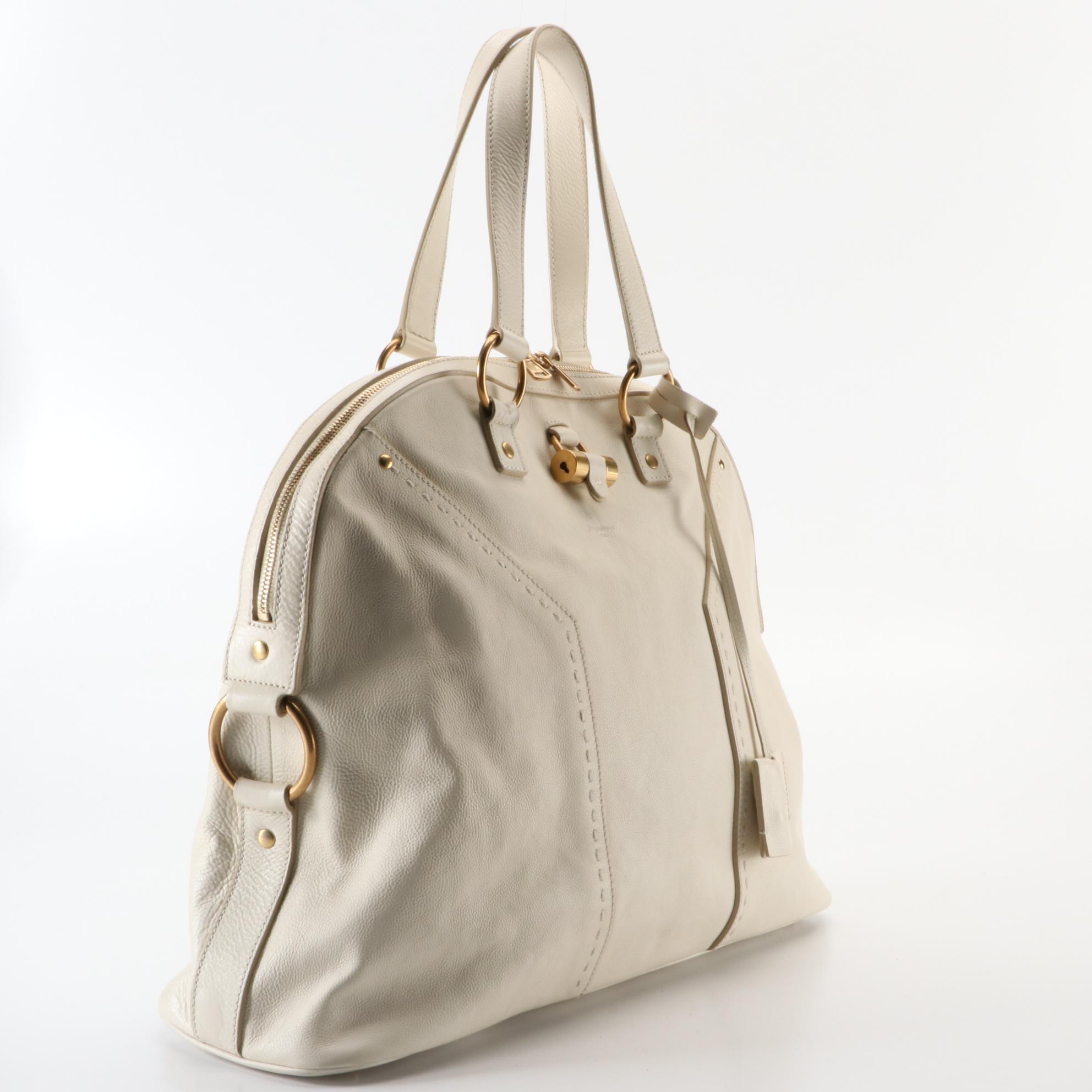 Yves Saint Laurent Muse Grained Leather Top Handle Bag