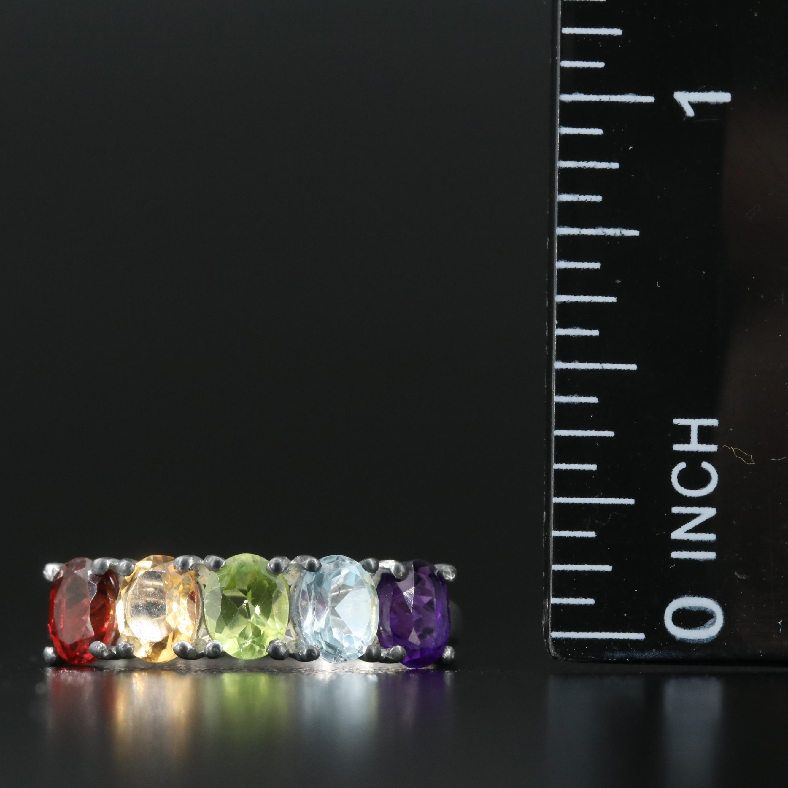 Amethyst, Peridot and Garnet Featured in Sterling Bands