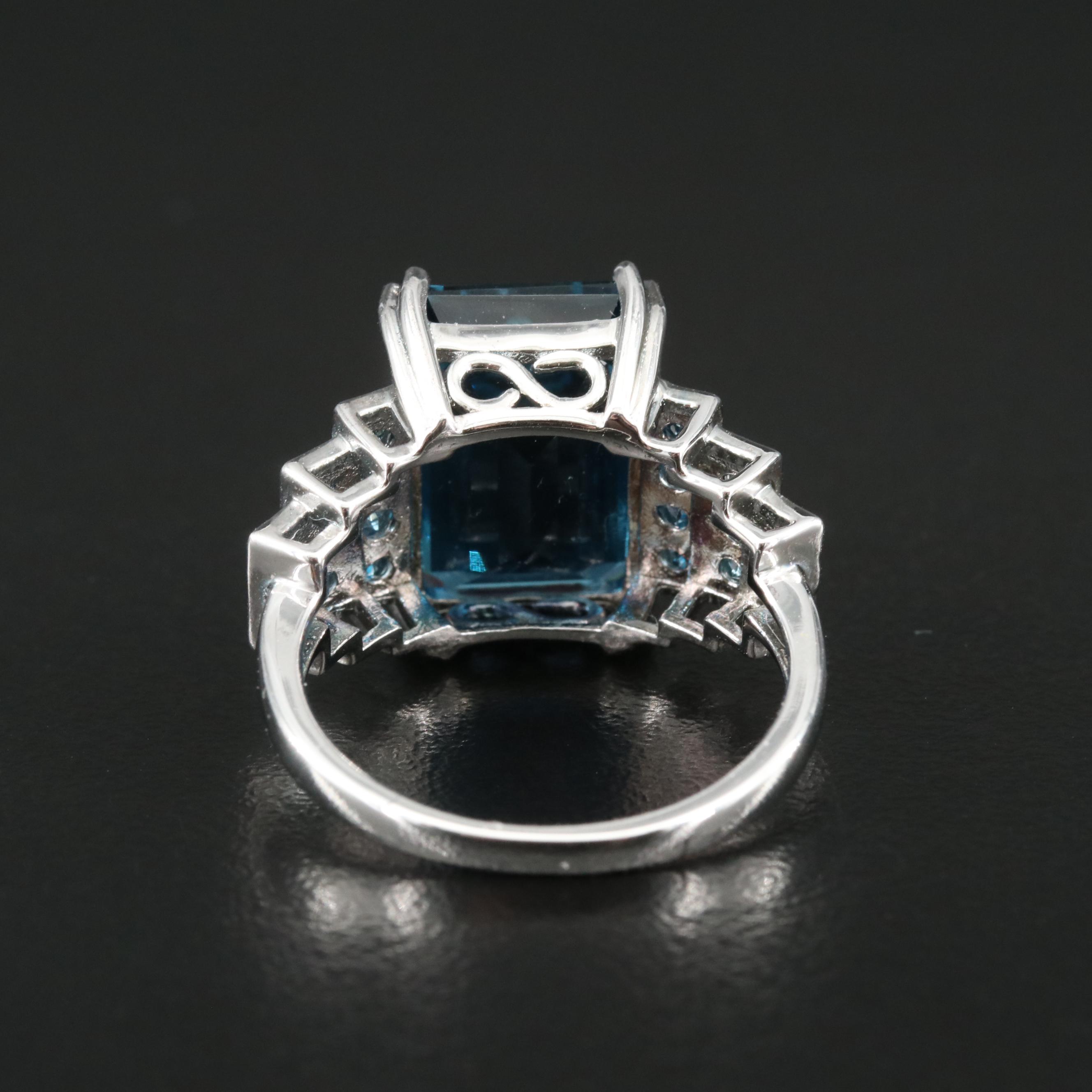 Sterling London Blue Topaz Stepped Ring