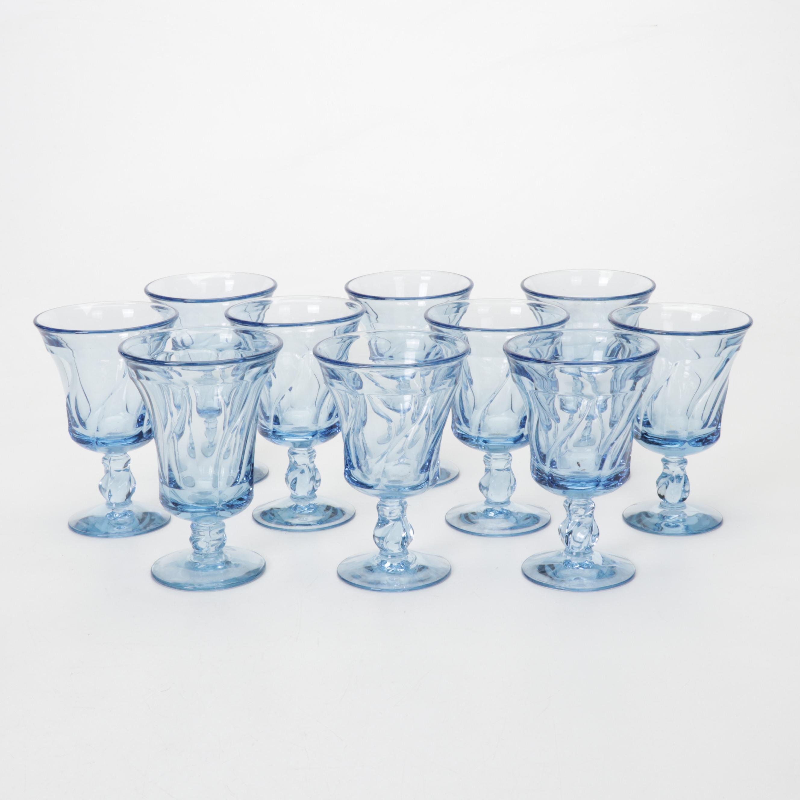 Fostoria "Jamestown Blue" Juice and Iced Tea Glasses, 1958-1982