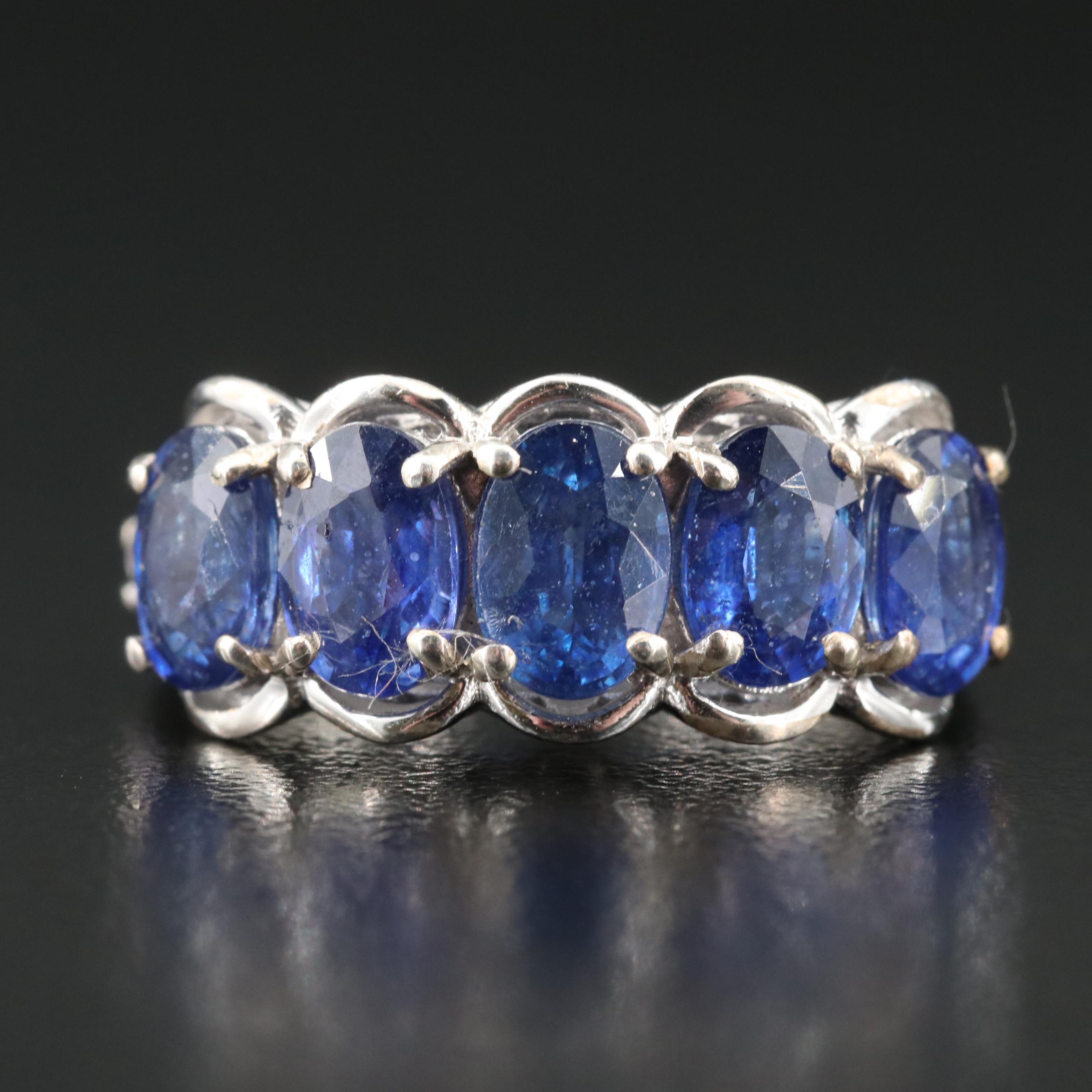 Sterling Corundum and Tanzanite Ring