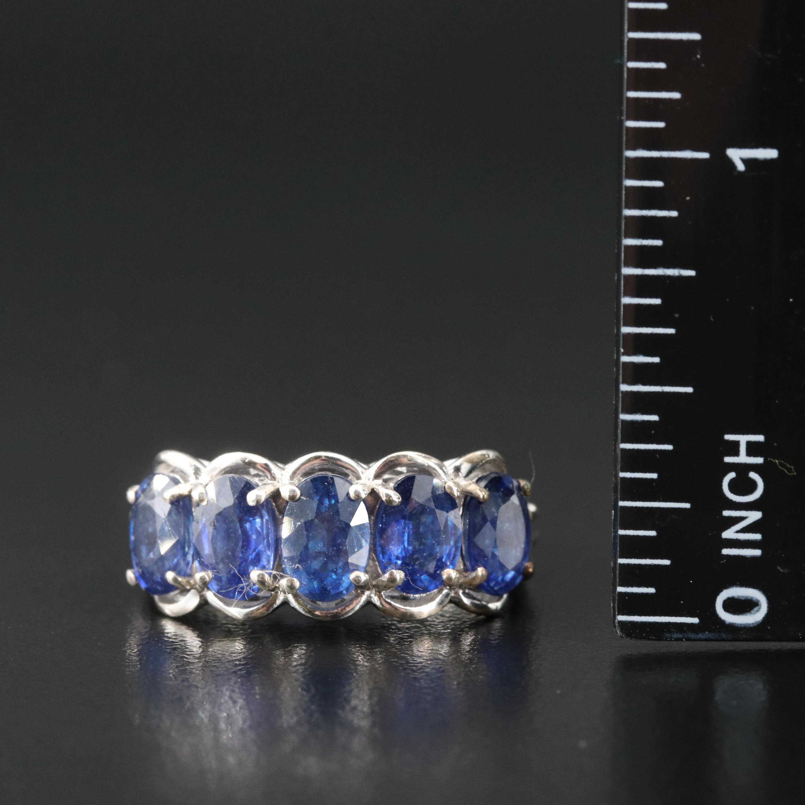 Sterling Corundum and Tanzanite Ring