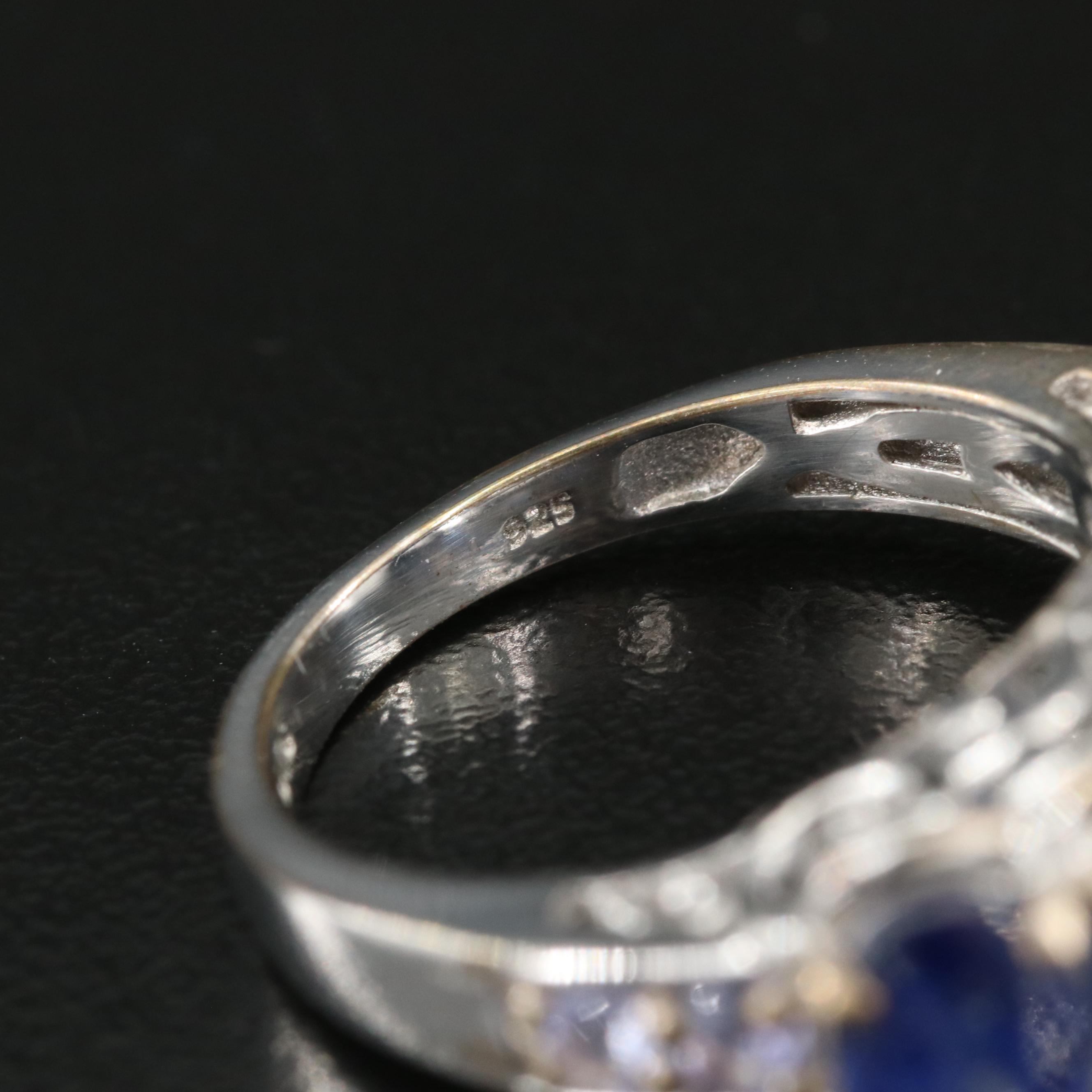 Sterling Corundum and Tanzanite Ring