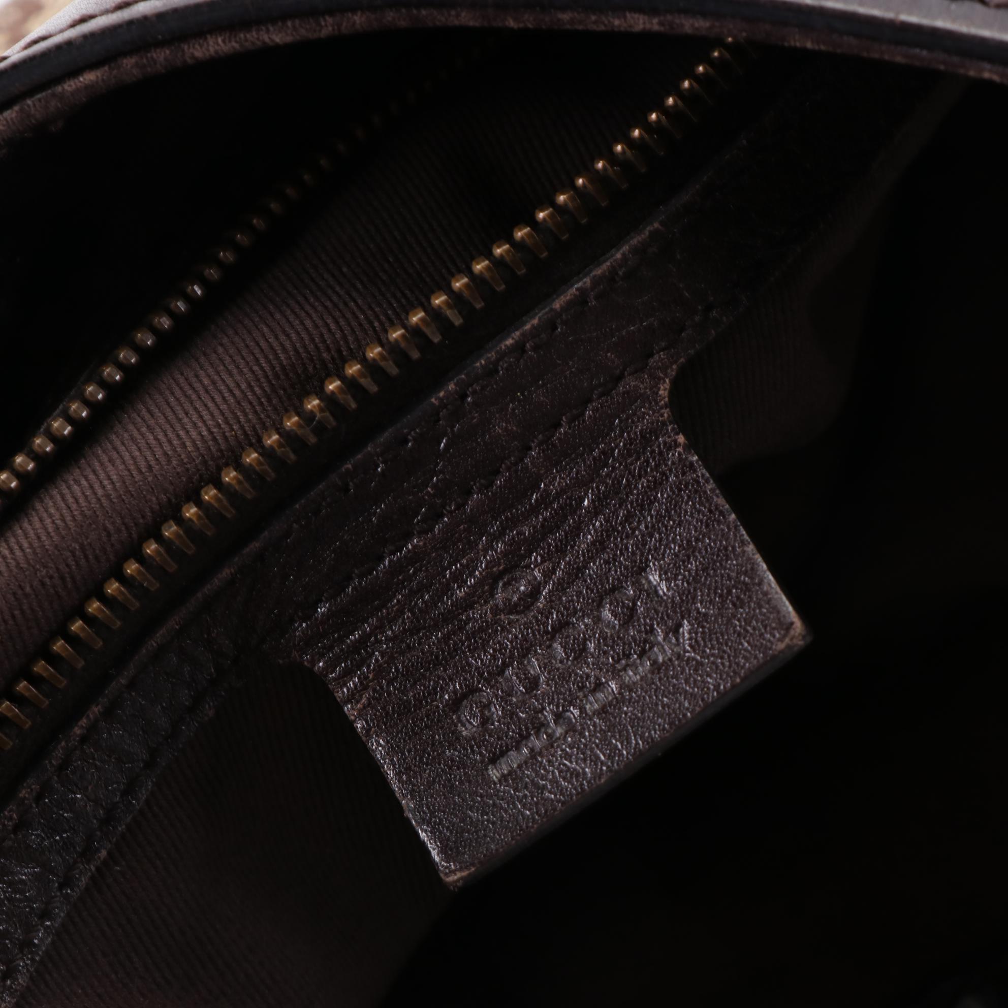 Gucci Half Moon Shoulder Bag in GG Canvas and Leather