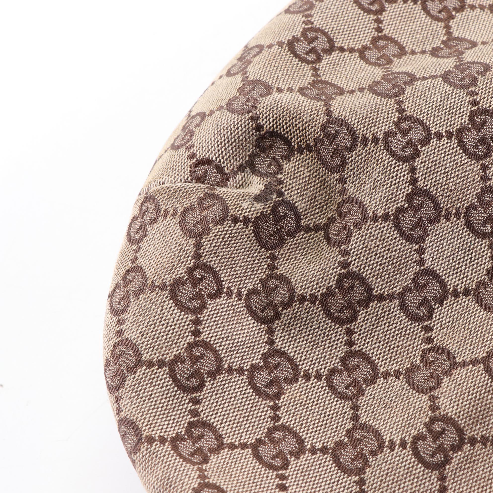 Gucci Half Moon Shoulder Bag in GG Canvas and Leather