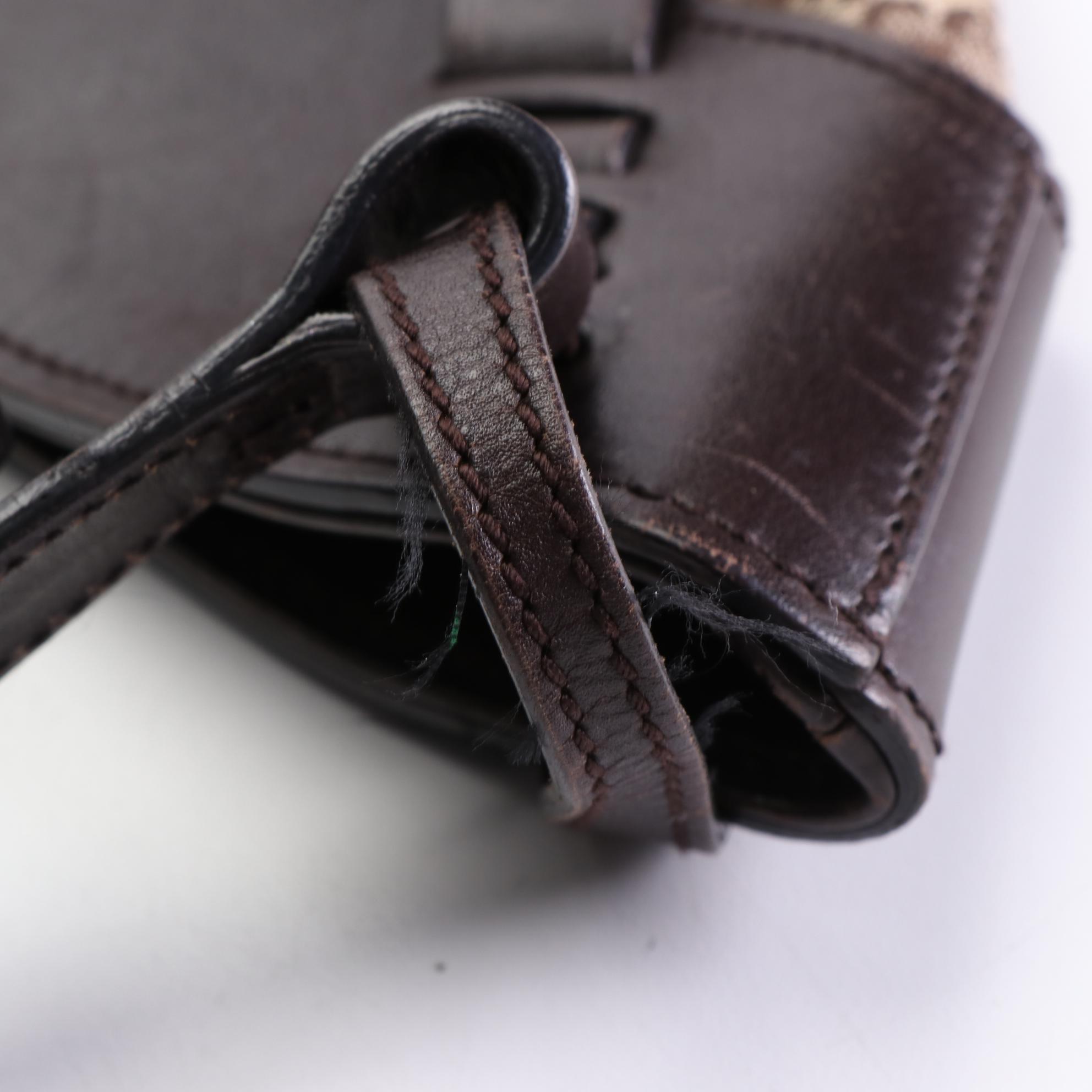 Gucci Half Moon Shoulder Bag in GG Canvas and Leather