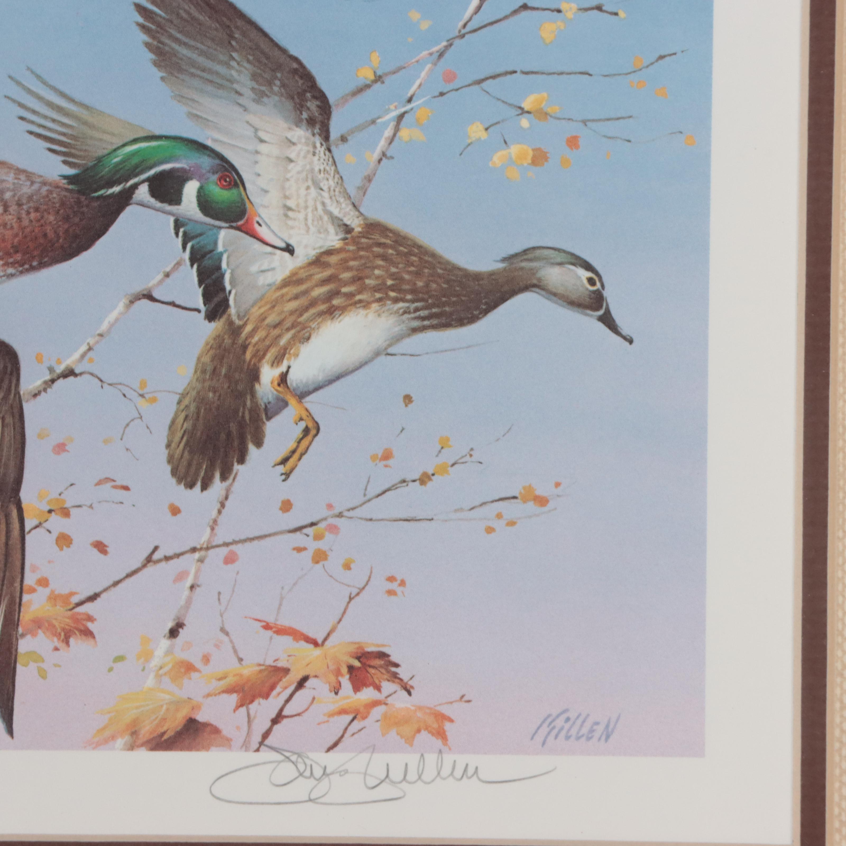 Waterfowl Themed Offset Lithographs and Postage Stamps