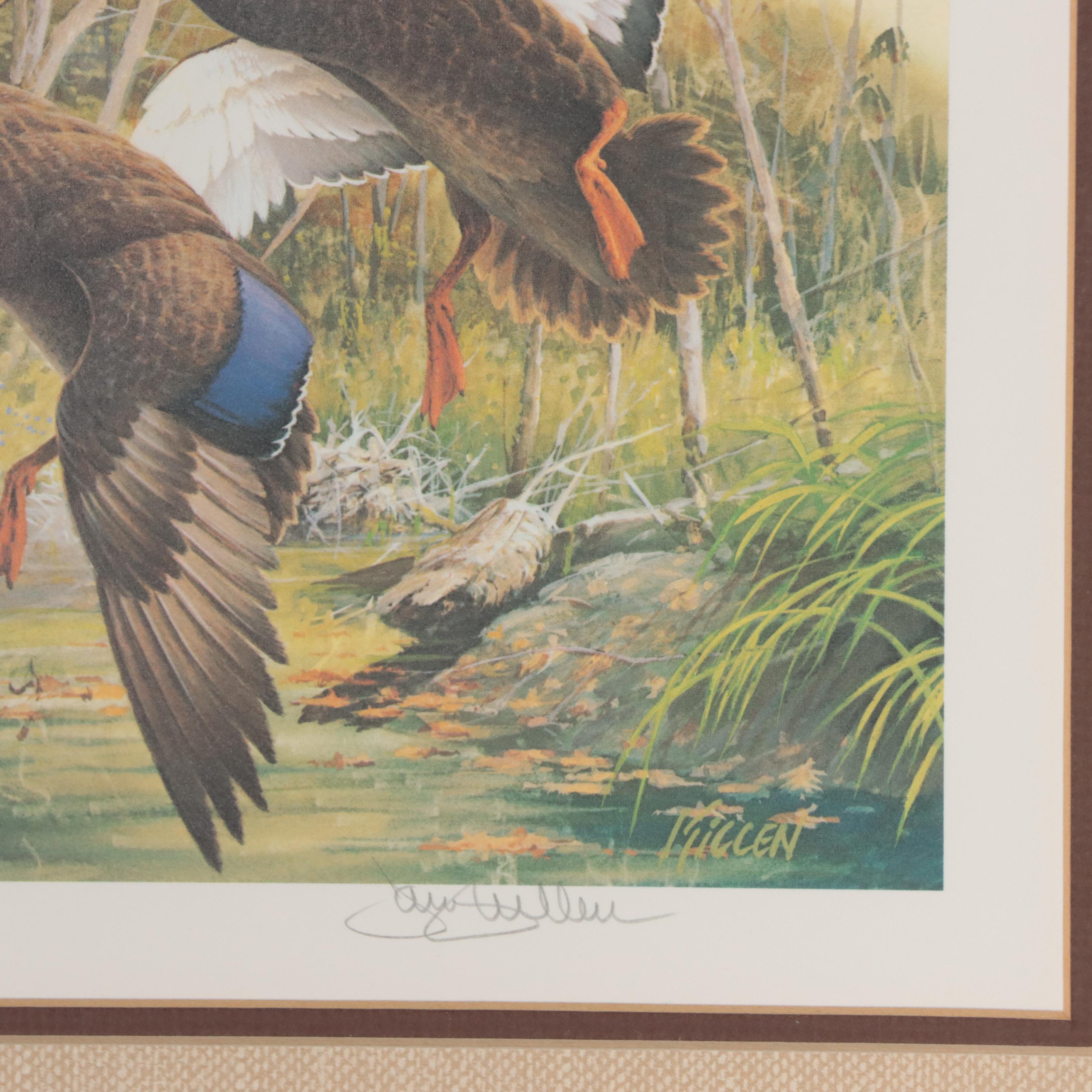 Waterfowl Themed Offset Lithographs and Postage Stamps