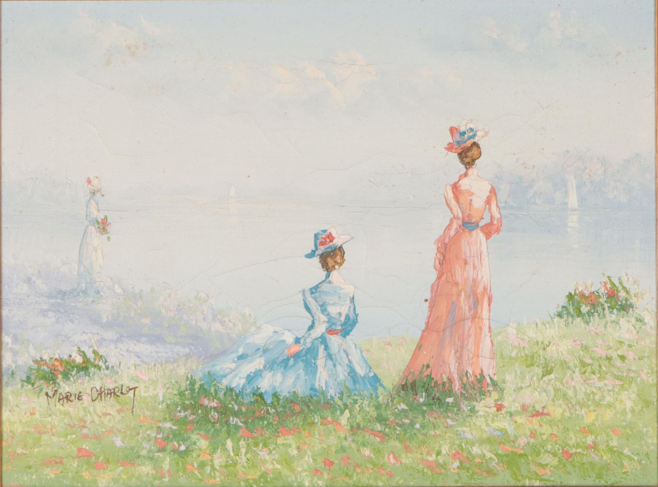 Marie Charley Impressionist Style Coastal Landscape Oil Painting