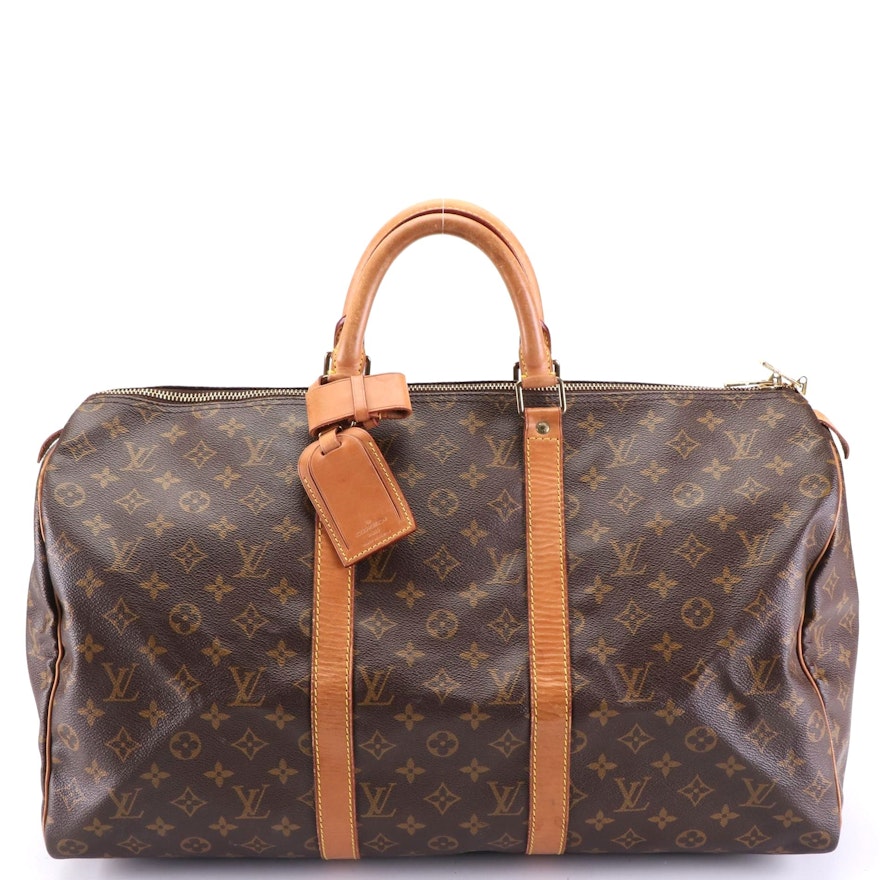 Louis Vuitton Keepall 50 in Monogram Canvas and Vachetta Leather