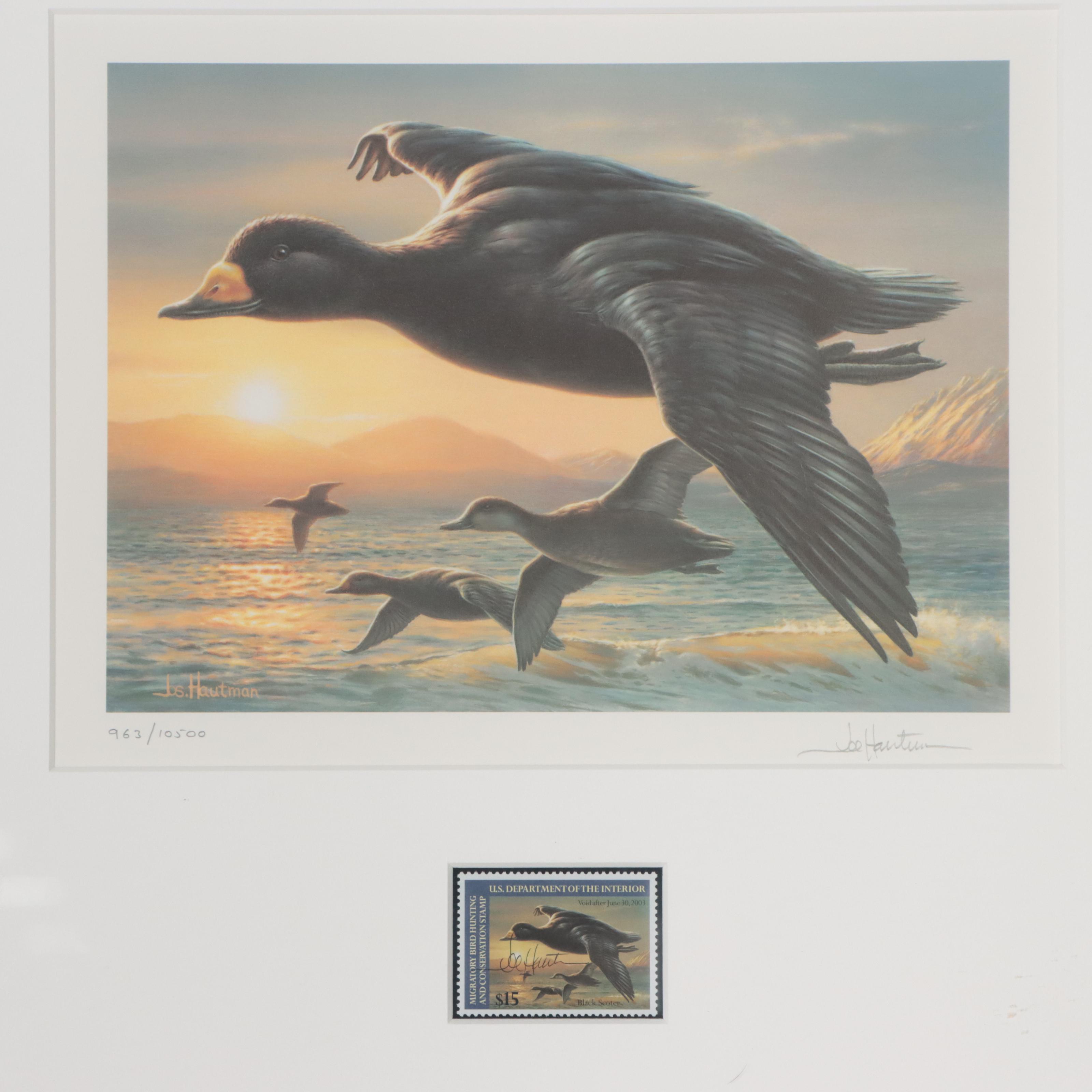 Waterfowl Themed Offset Lithographs and Postage Stamps