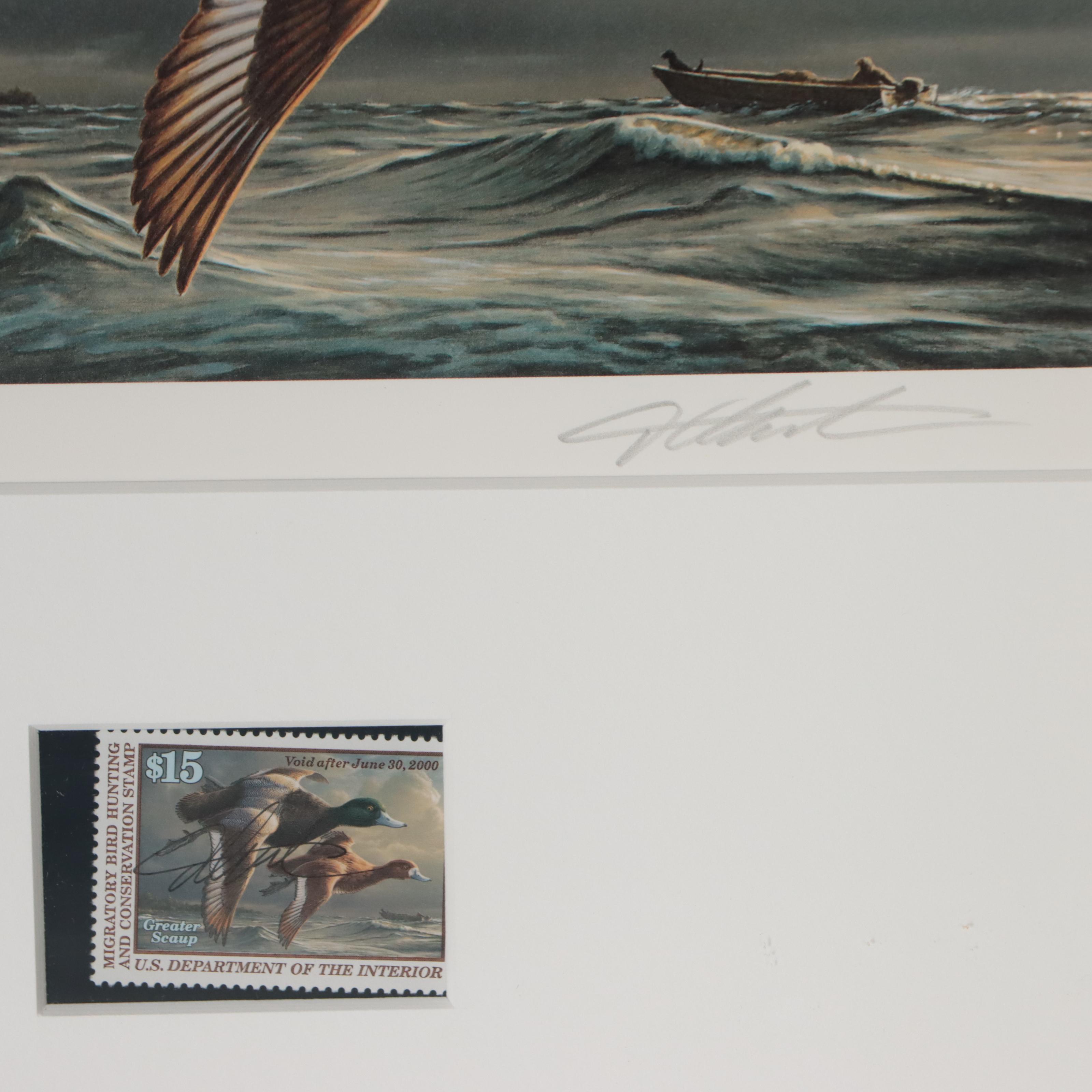 Waterfowl Themed Offset Lithographs and Postage Stamps