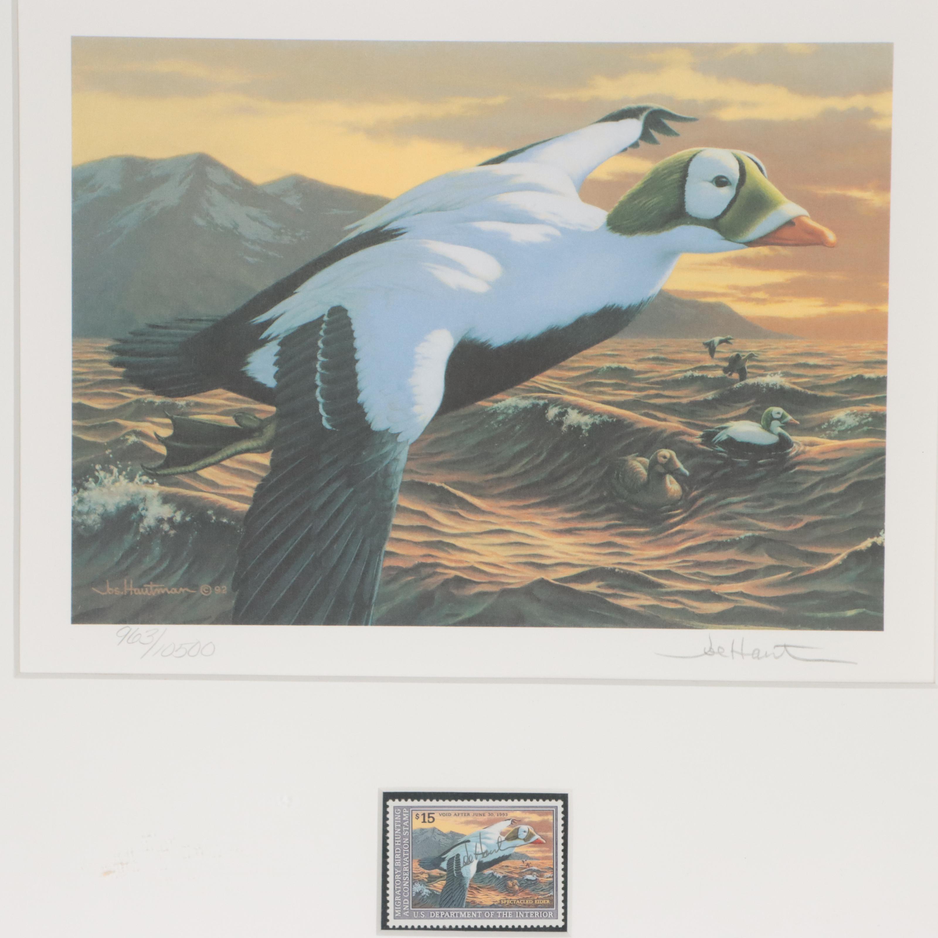 Waterfowl Themed Offset Lithographs and Postage Stamps