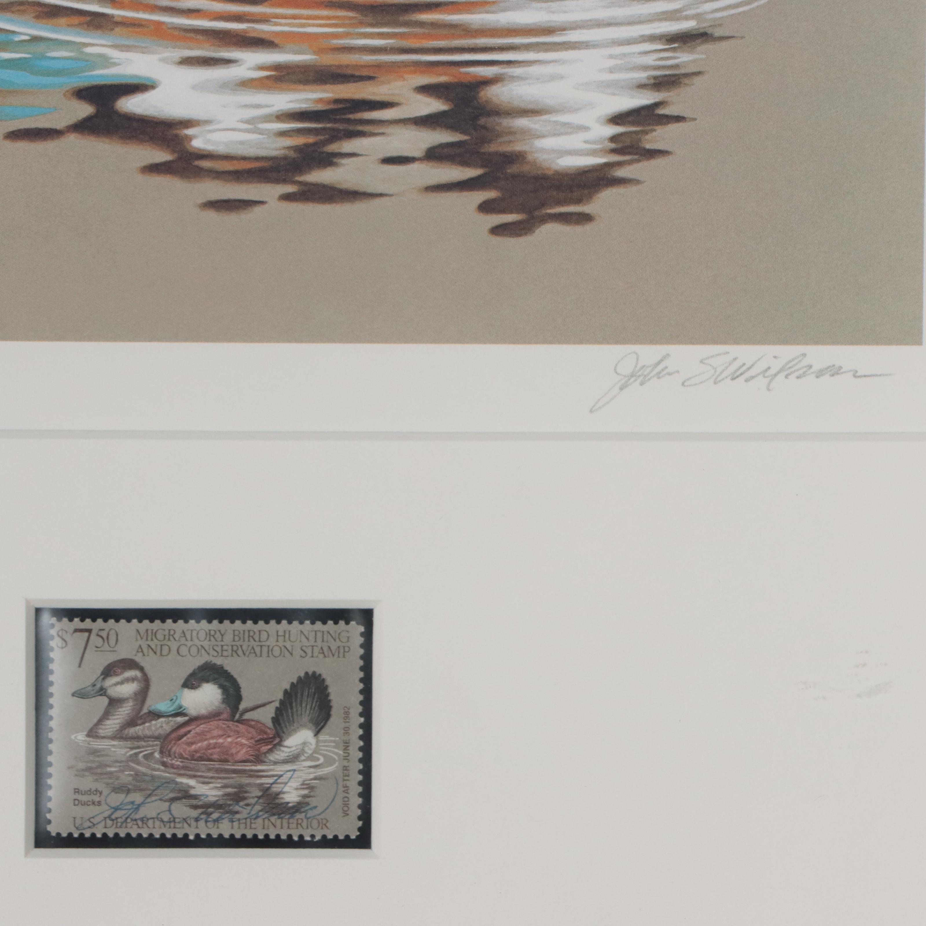 Waterfowl Themed Offset Lithographs and Postage Stamps