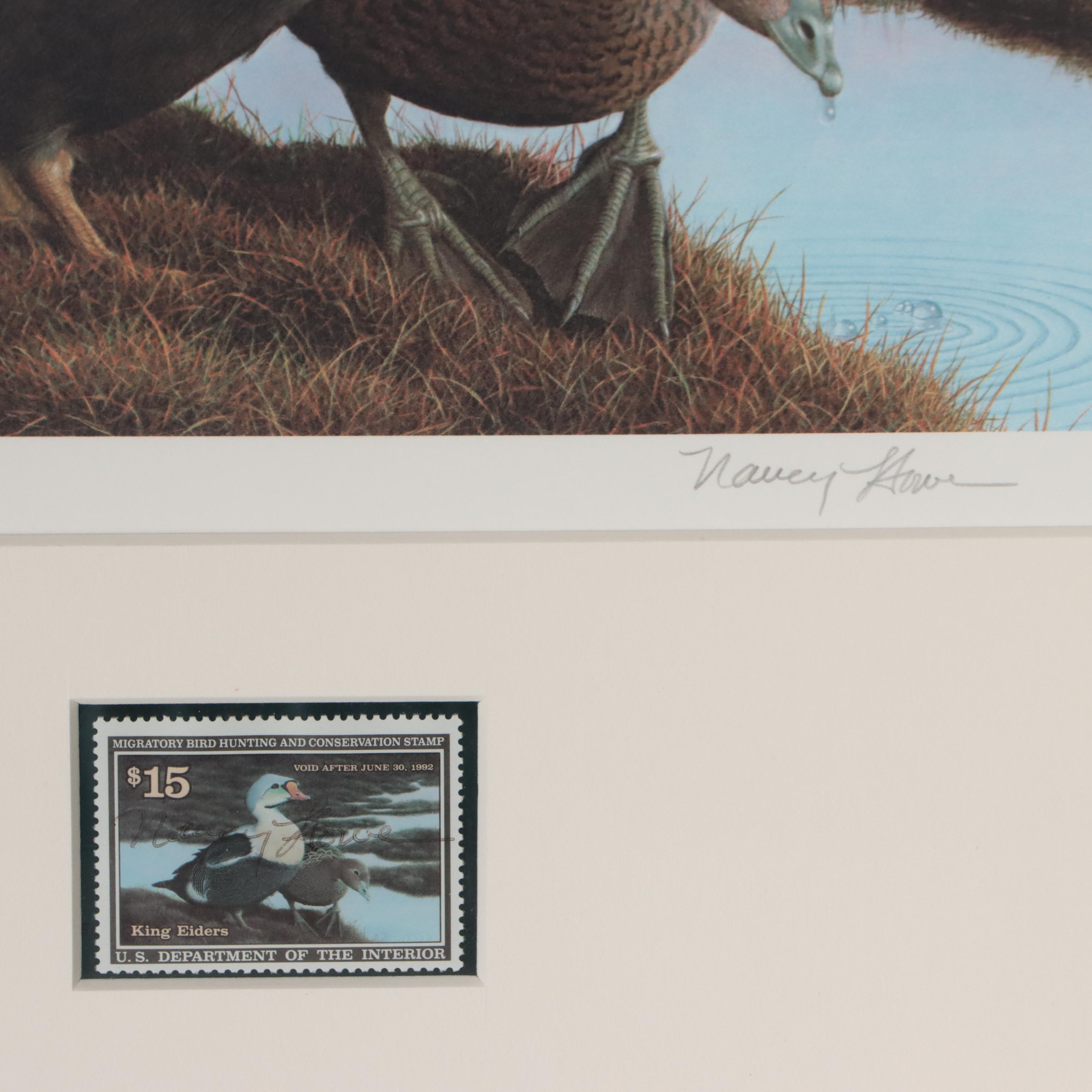 Waterfowl Themed Offset Lithographs and Postage Stamps
