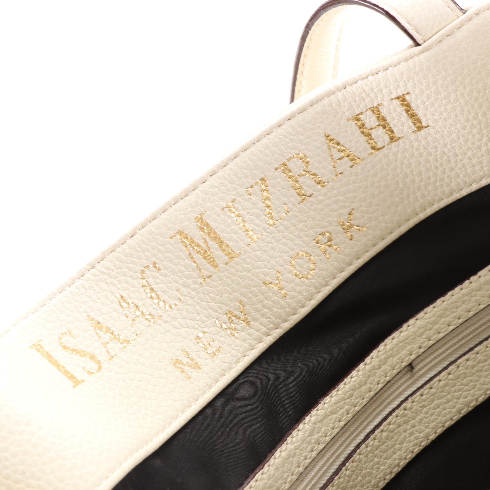 Isaac Mizrahi Bicolor Leather Tote and Flynn Off-White Leather Shoulder Bags