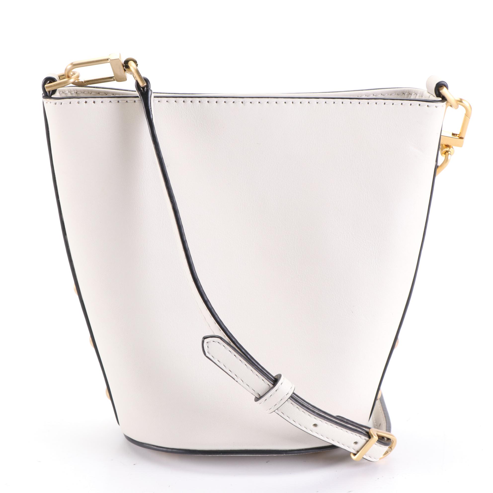 Isaac Mizrahi Bicolor Leather Tote and Flynn Off-White Leather Shoulder Bags