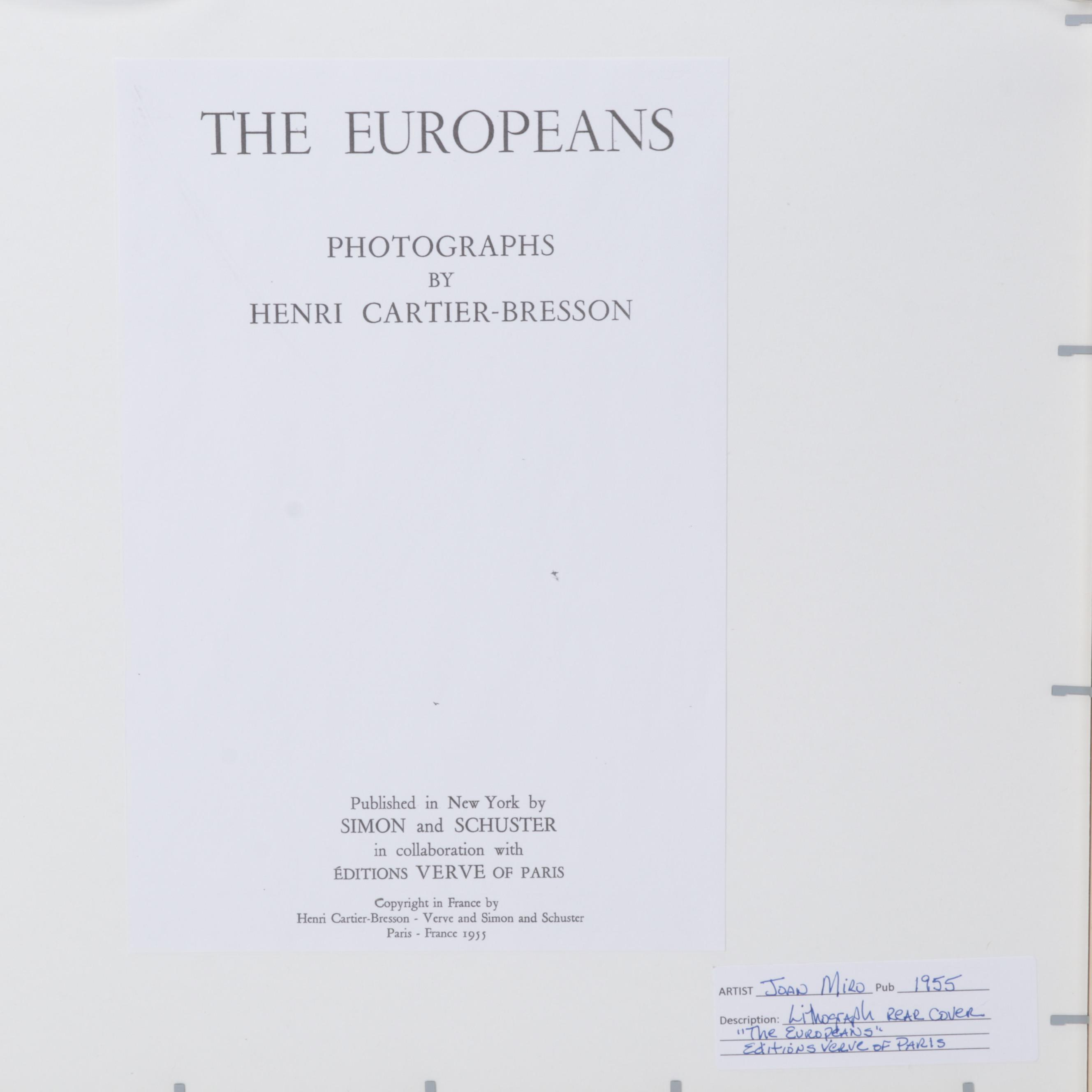 Joan Miró Color Lithograph for Henri Cartier-Bresson's "The Europeans," 1955