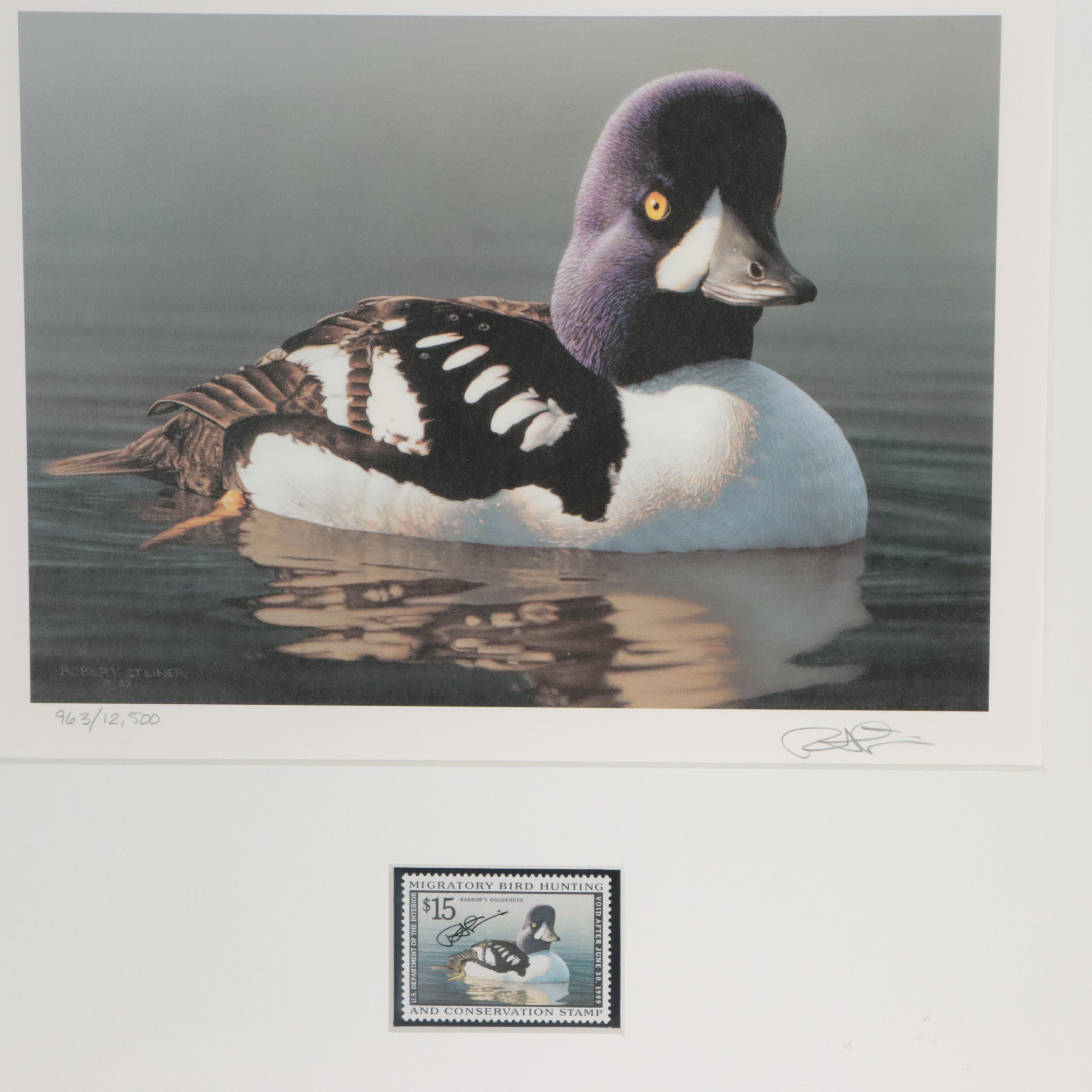 Waterfowl Themed Offset Lithographs and Postage Stamps