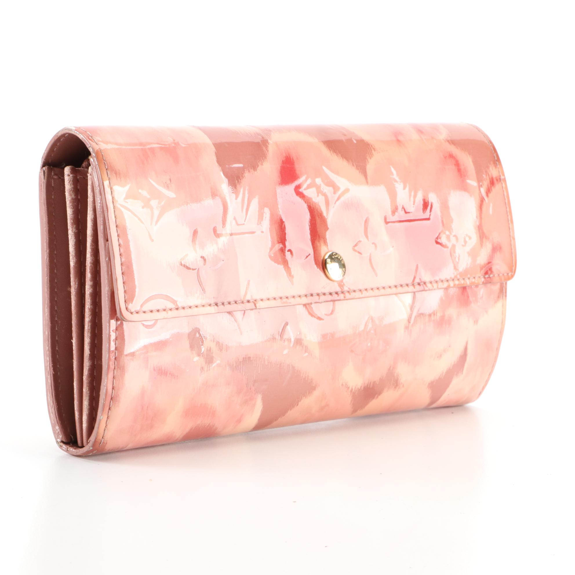 Louis Vuitton Sarah Wallet in Rose Veil Ikat Flower Monogram Vernis